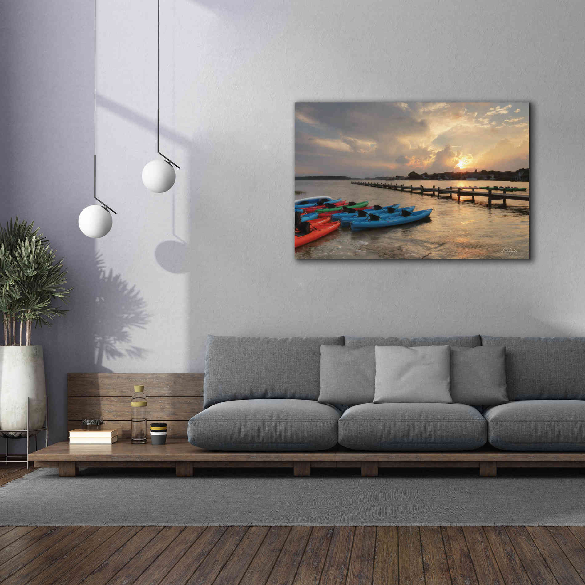 'Bayside Dock' by Lori Deiter, Canvas Wall Art,60 x 40