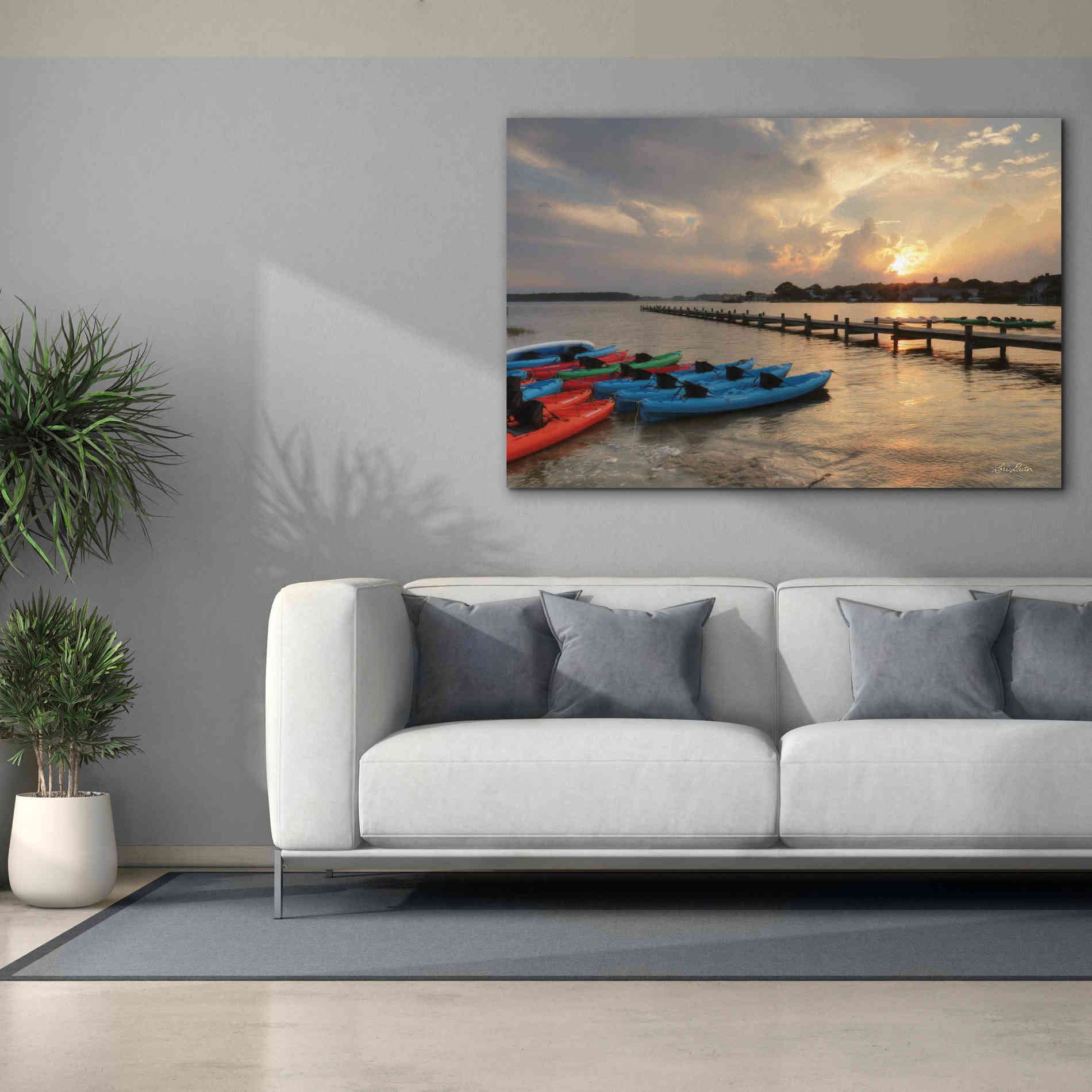 'Bayside Dock' by Lori Deiter, Canvas Wall Art,60 x 40