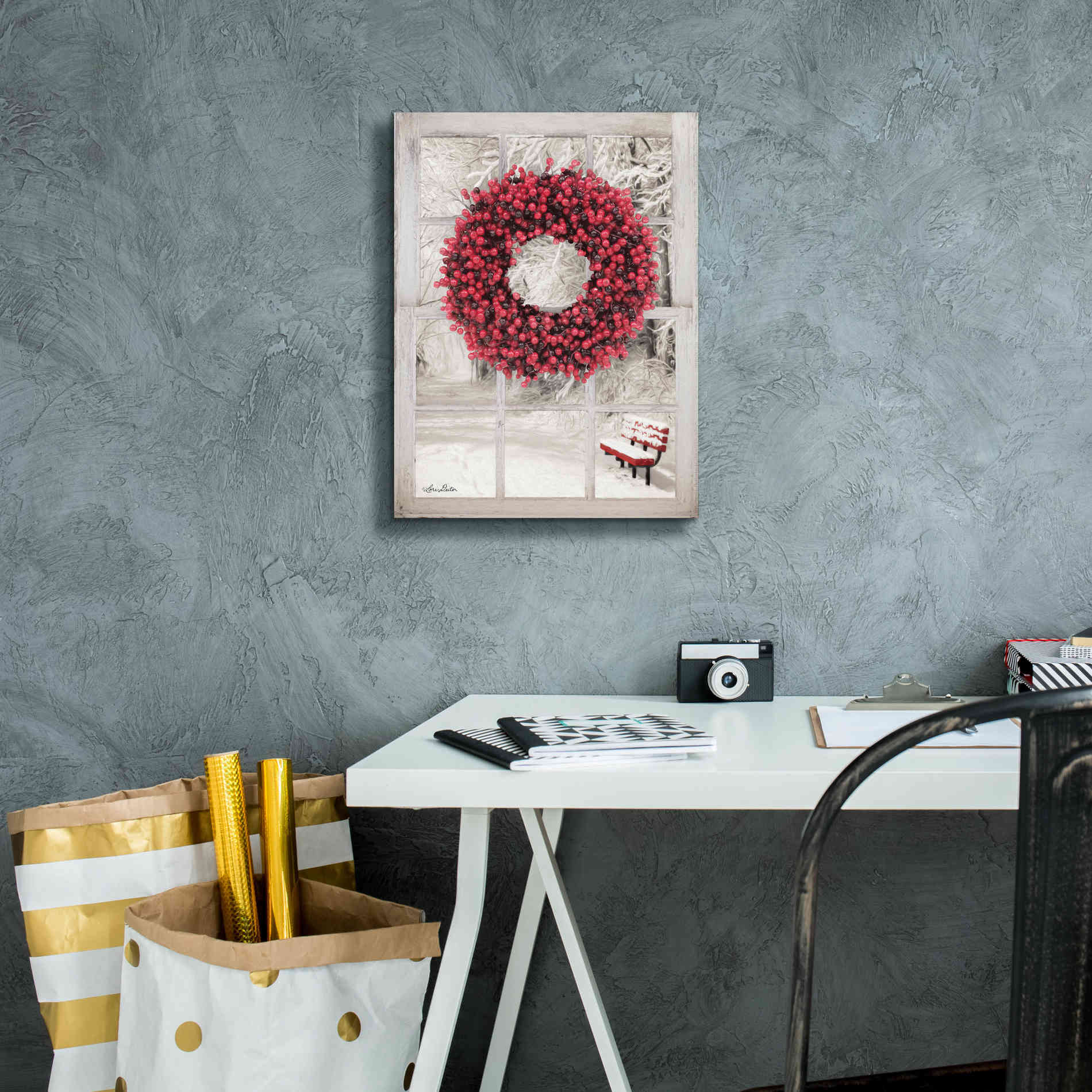 'Beaded Wreath View I' by Lori Deiter, Canvas Wall Art,12 x 16