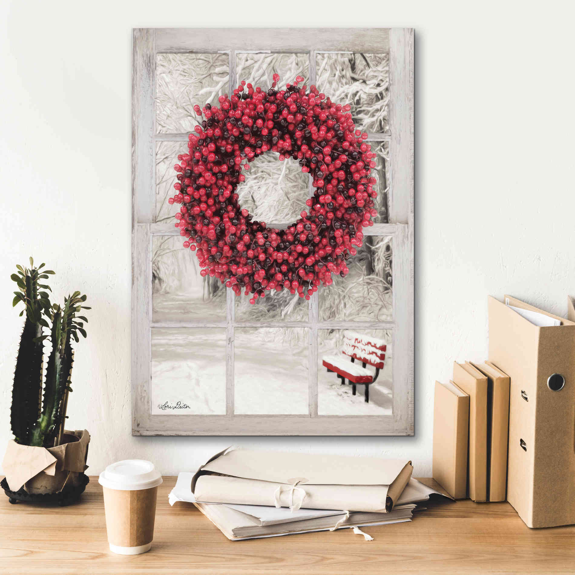 'Beaded Wreath View I' by Lori Deiter, Canvas Wall Art,18 x 26