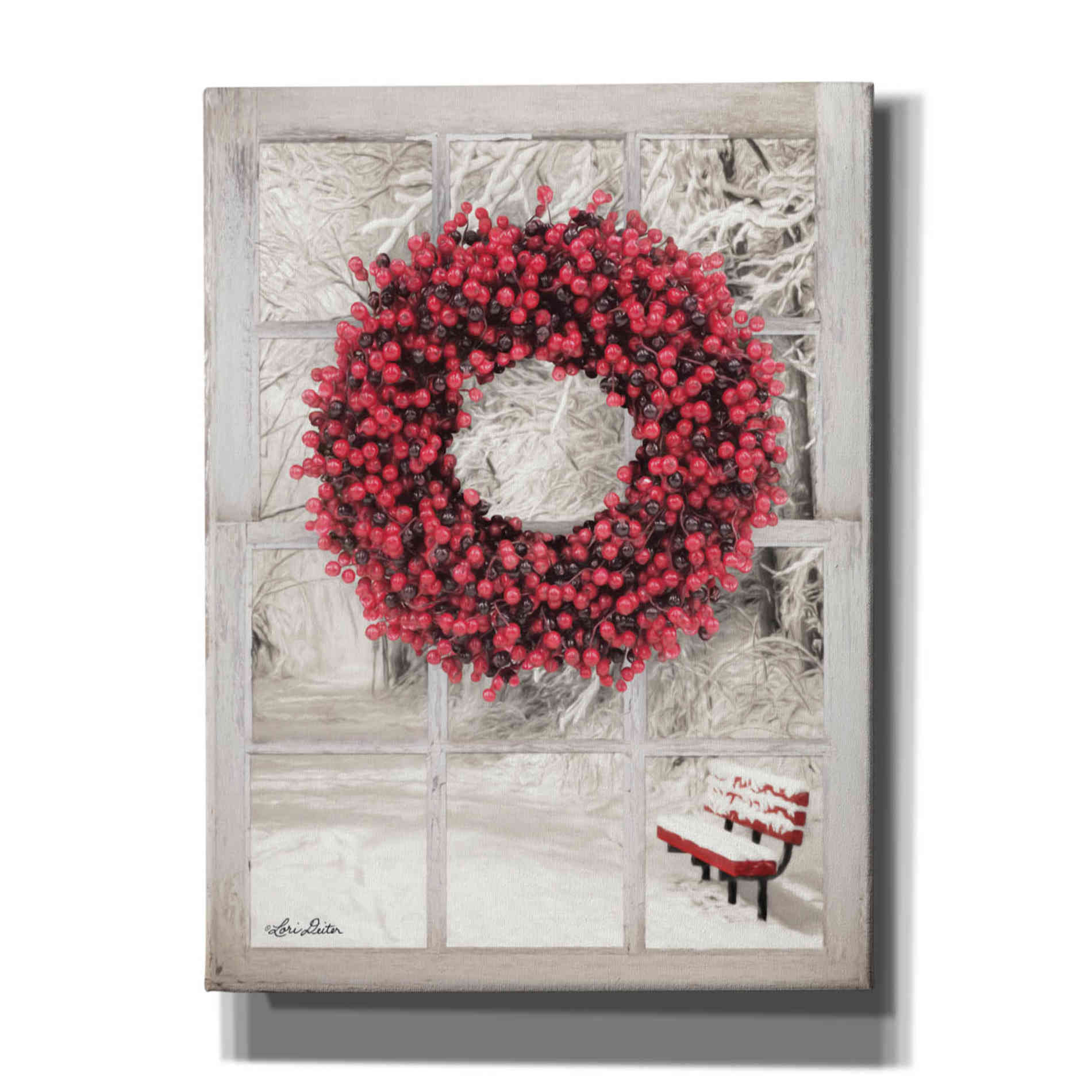 'Beaded Wreath View I' by Lori Deiter, Canvas Wall Art
