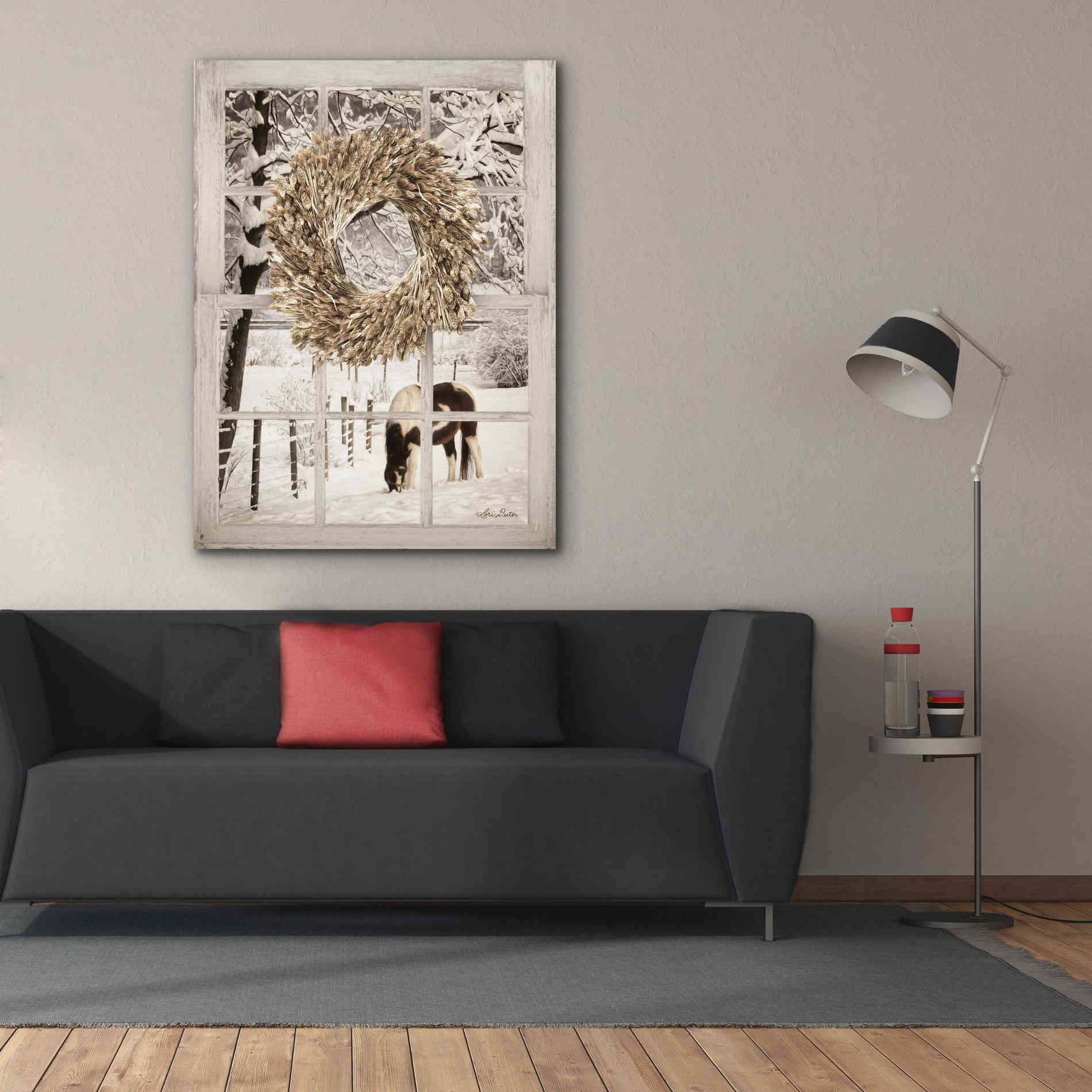 'Winter Horse Window View' by Lori Deiter, Canvas Wall Art,40 x 54