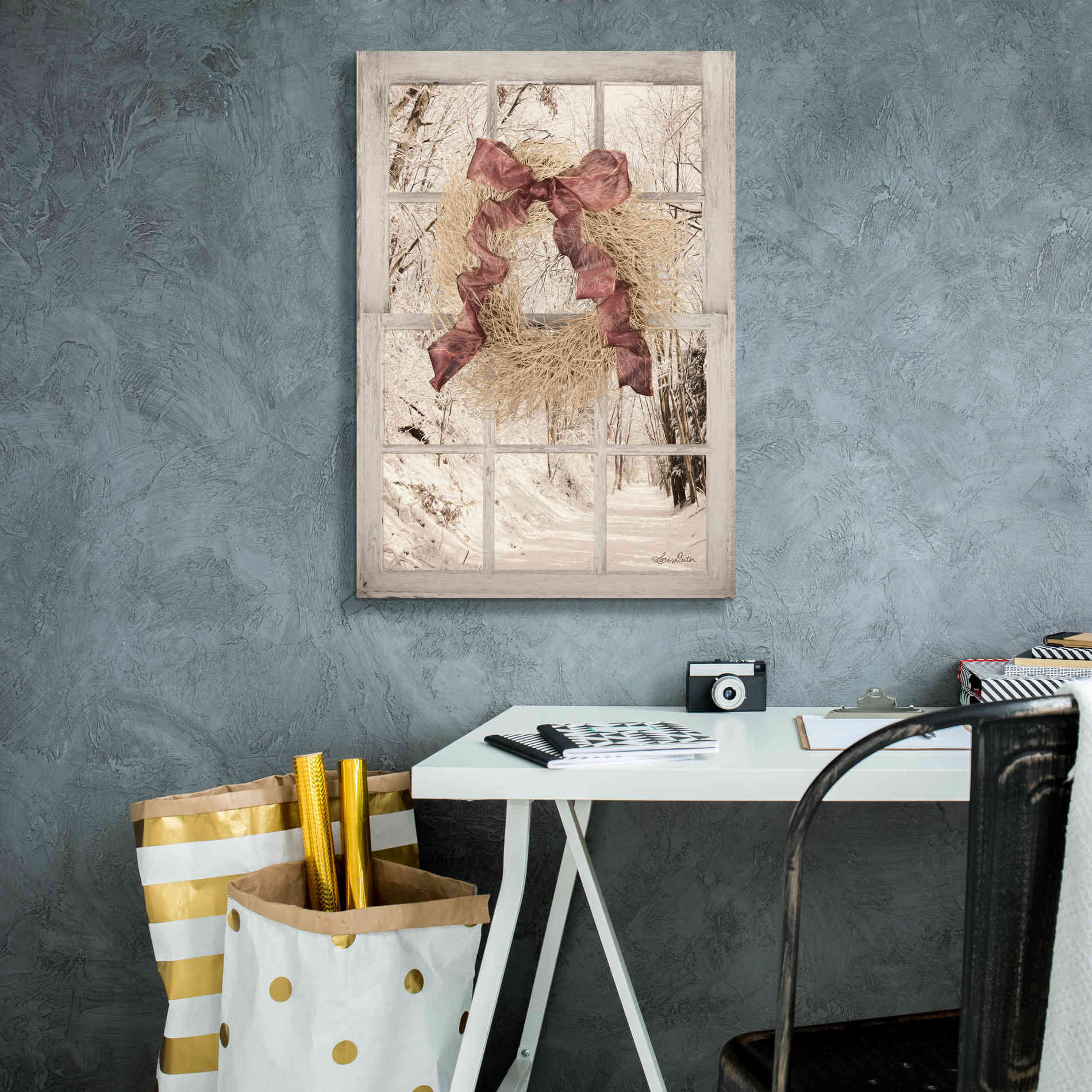 'Snowy Day Window View' by Lori Deiter, Canvas Wall Art,18 x 26