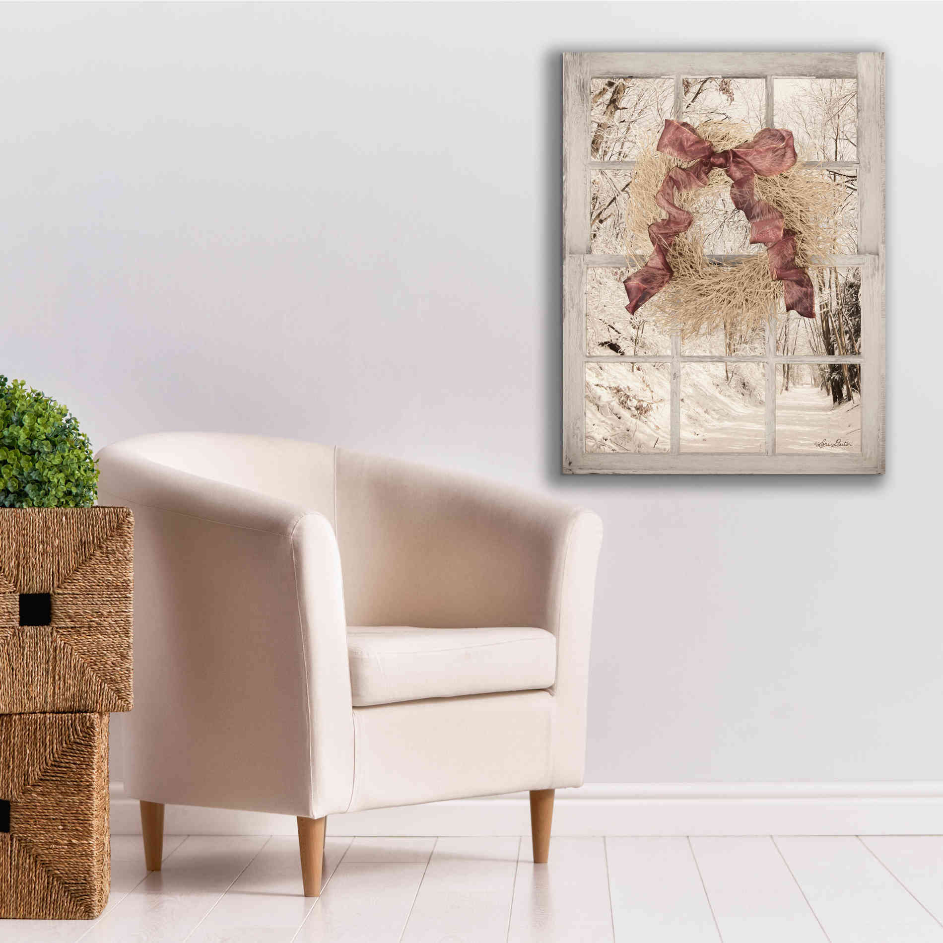 'Snowy Day Window View' by Lori Deiter, Canvas Wall Art,26 x 34