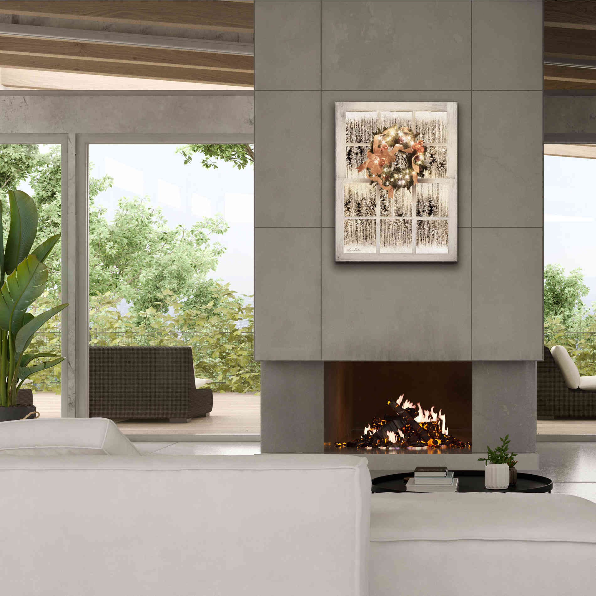 'Frosted Pane Window View' by Lori Deiter, Canvas Wall Art,26 x 34