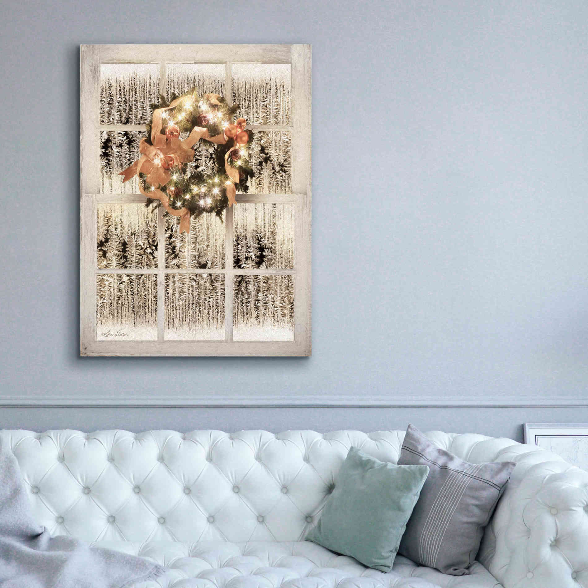 'Frosted Pane Window View' by Lori Deiter, Canvas Wall Art,40 x 54