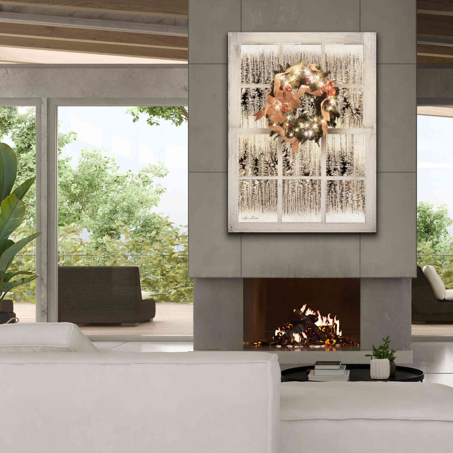 'Frosted Pane Window View' by Lori Deiter, Canvas Wall Art,40 x 54