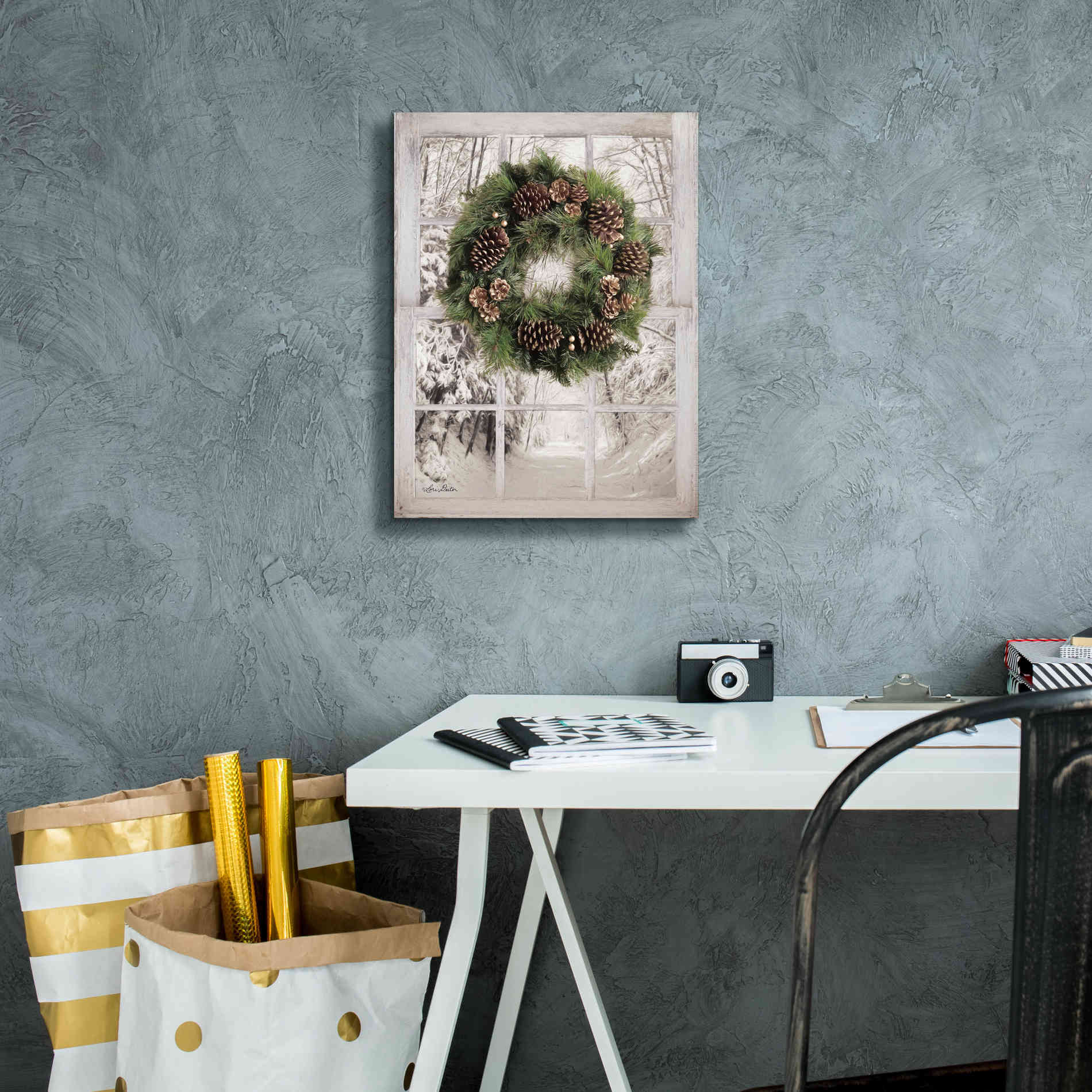 'Pine Tree Window View' by Lori Deiter, Canvas Wall Art,12 x 16