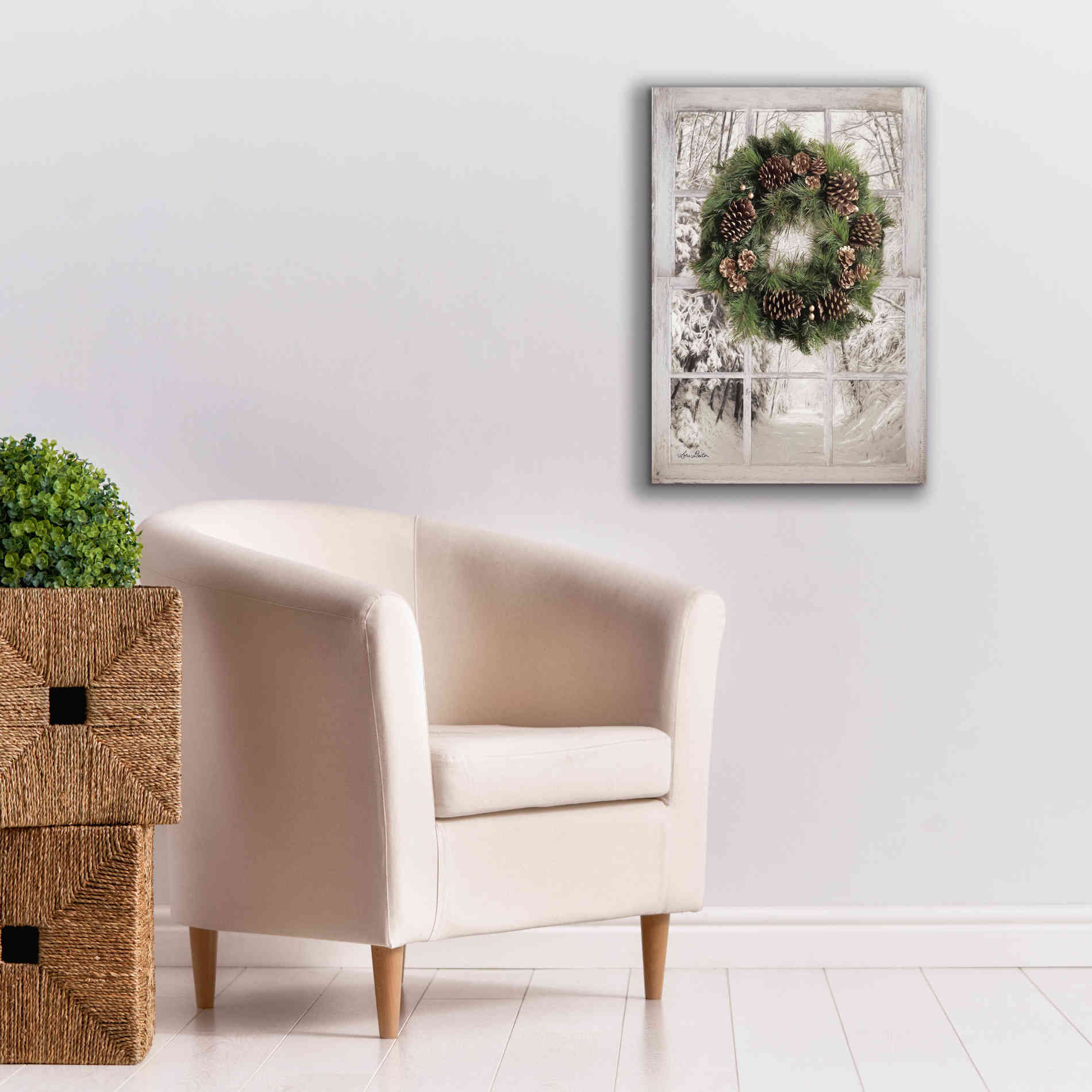 'Pine Tree Window View' by Lori Deiter, Canvas Wall Art,18 x 26