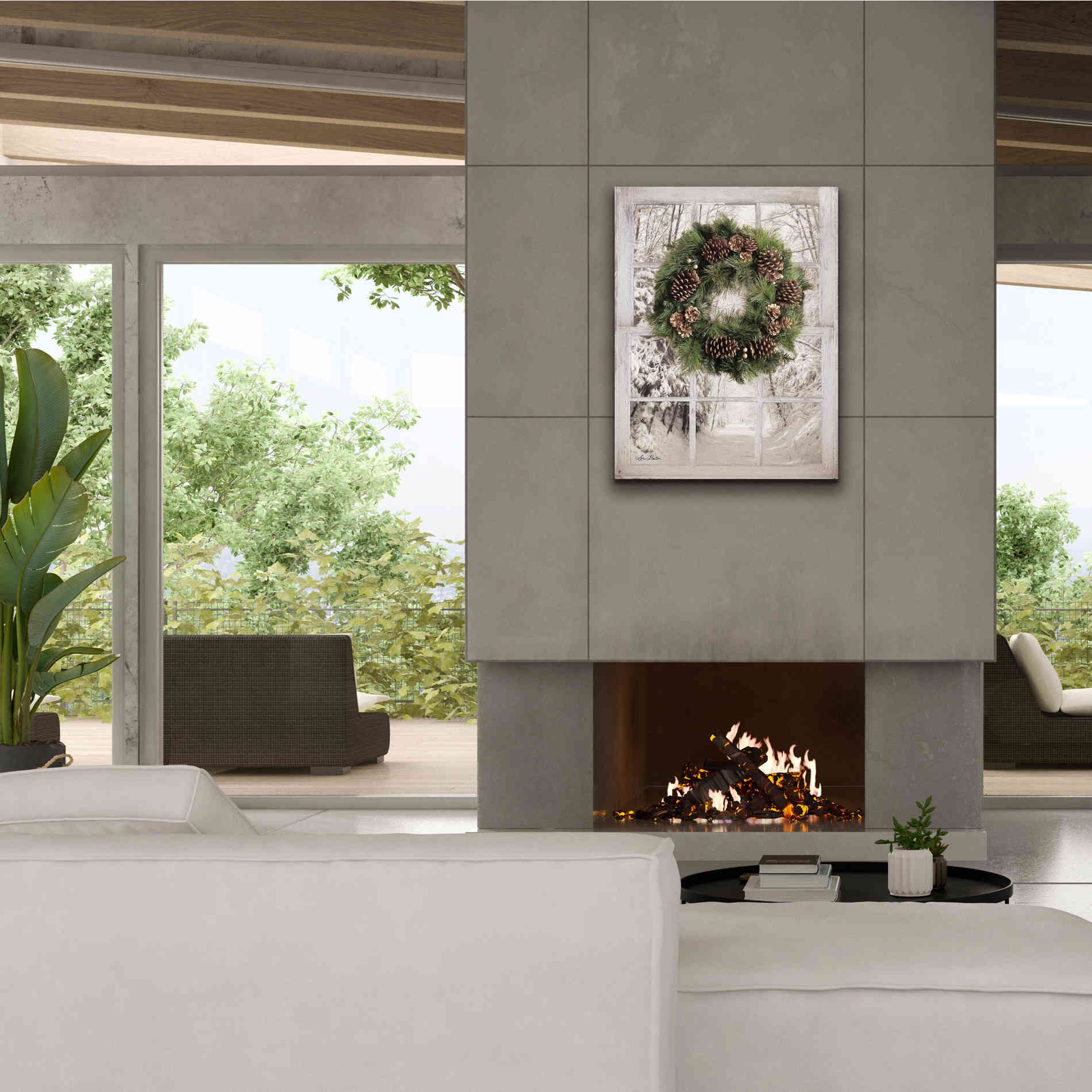'Pine Tree Window View' by Lori Deiter, Canvas Wall Art,26 x 34