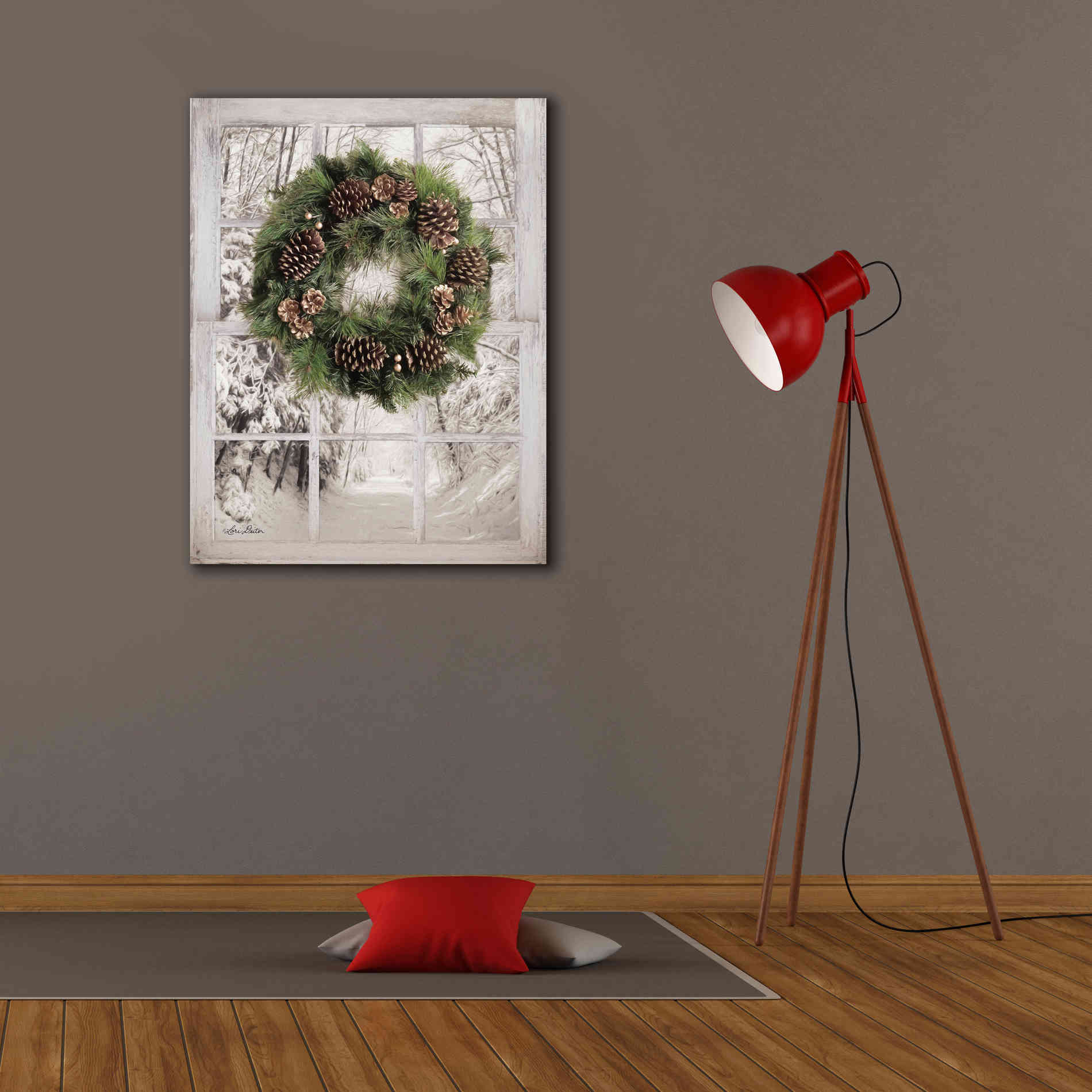 'Pine Tree Window View' by Lori Deiter, Canvas Wall Art,26 x 34