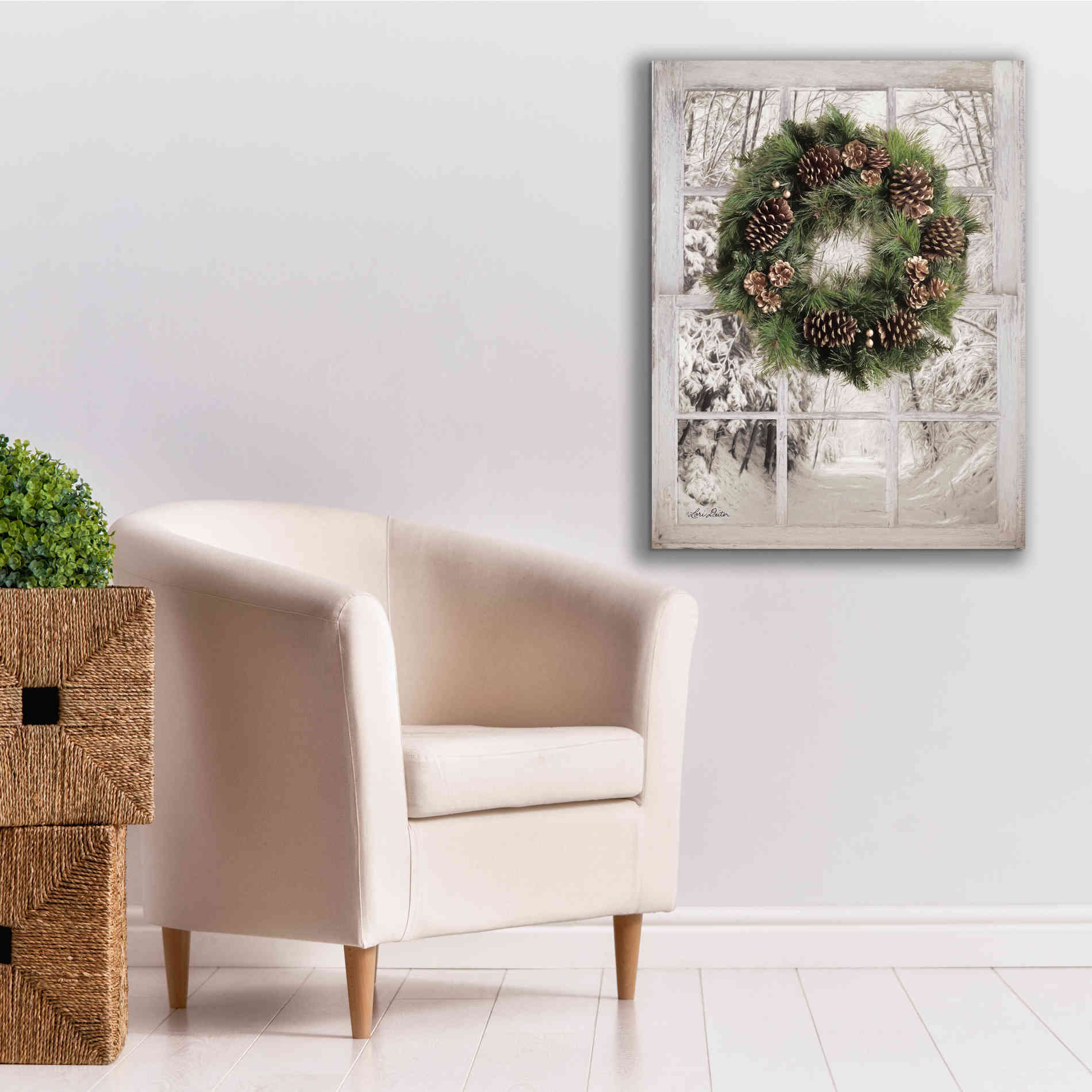 'Pine Tree Window View' by Lori Deiter, Canvas Wall Art,26 x 34
