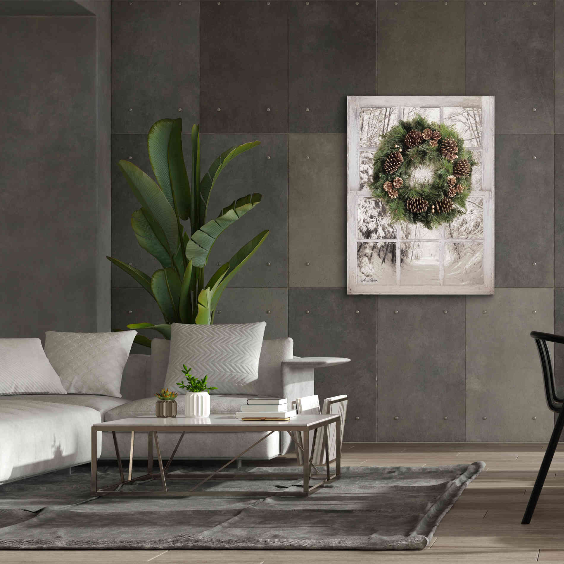 'Pine Tree Window View' by Lori Deiter, Canvas Wall Art,40 x 54