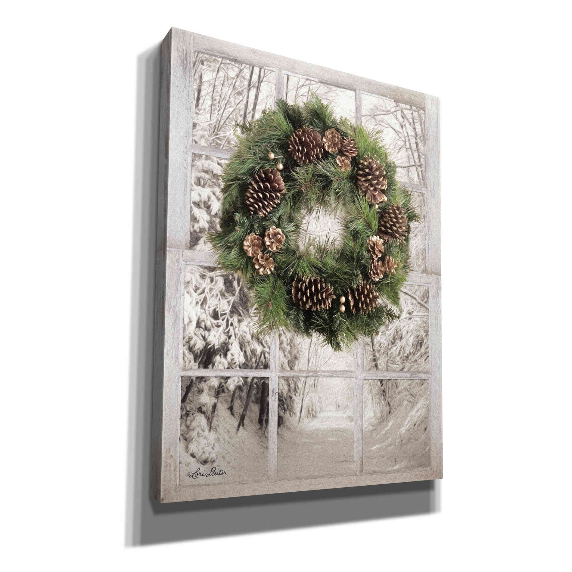 'Pine Tree Window View' by Lori Deiter, Canvas Wall Art