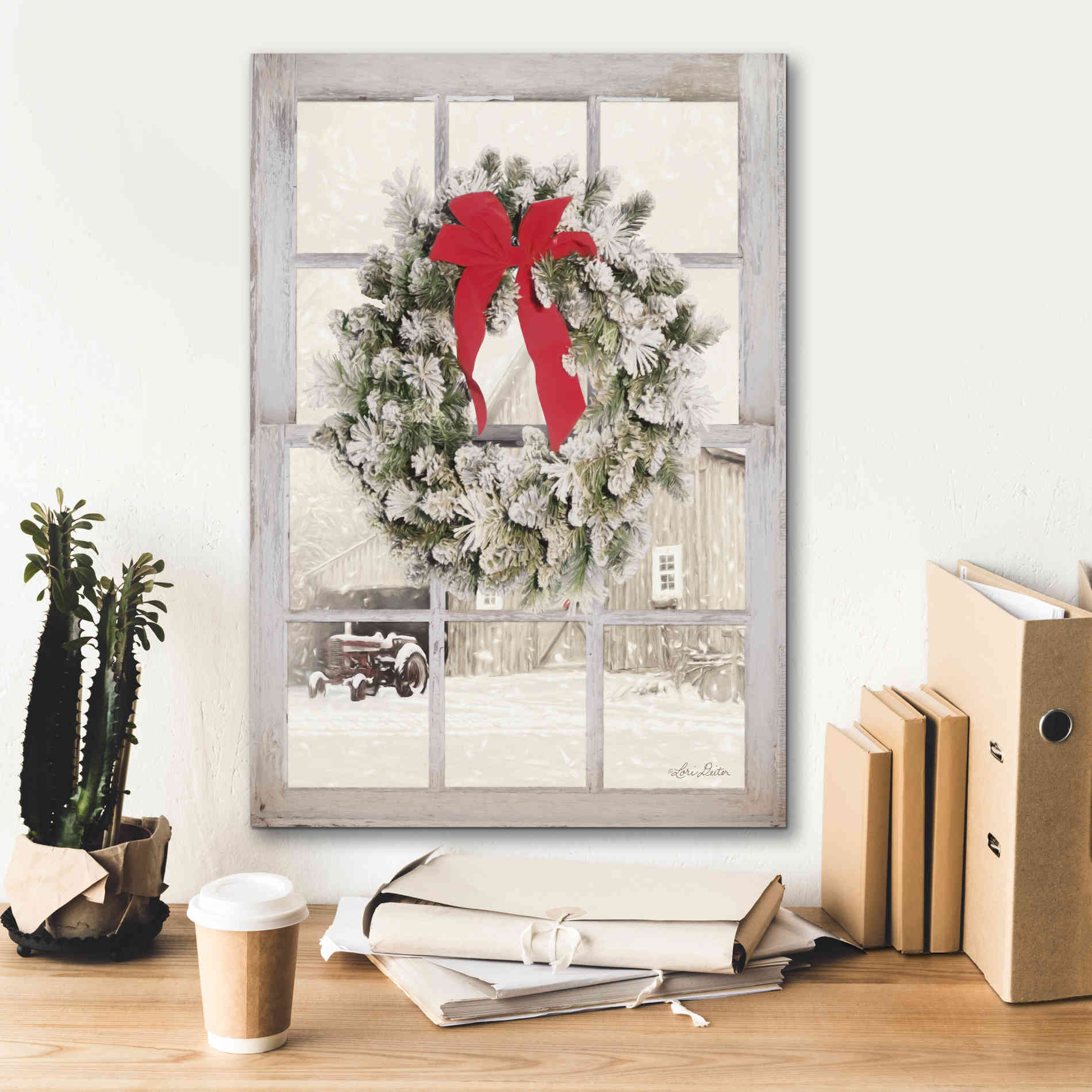 'On the Farm Window View' by Lori Deiter, Canvas Wall Art,18 x 26