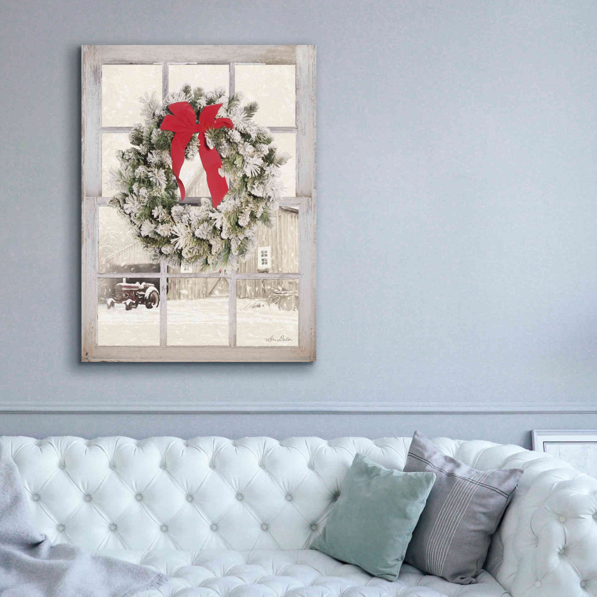 'On the Farm Window View' by Lori Deiter, Canvas Wall Art,40 x 54