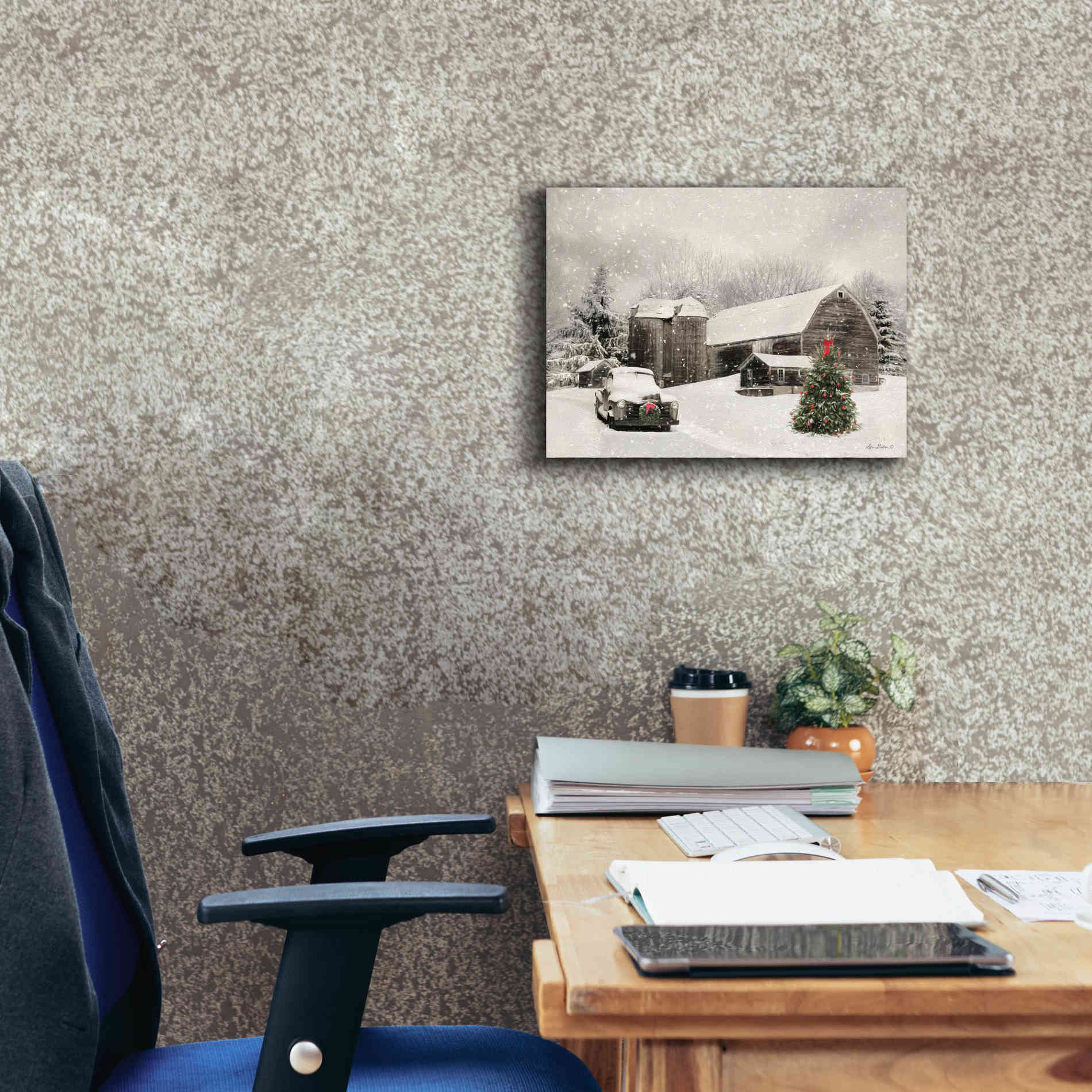 'Farmhouse Christmas' by Lori Deiter, Canvas Wall Art,16 x 12