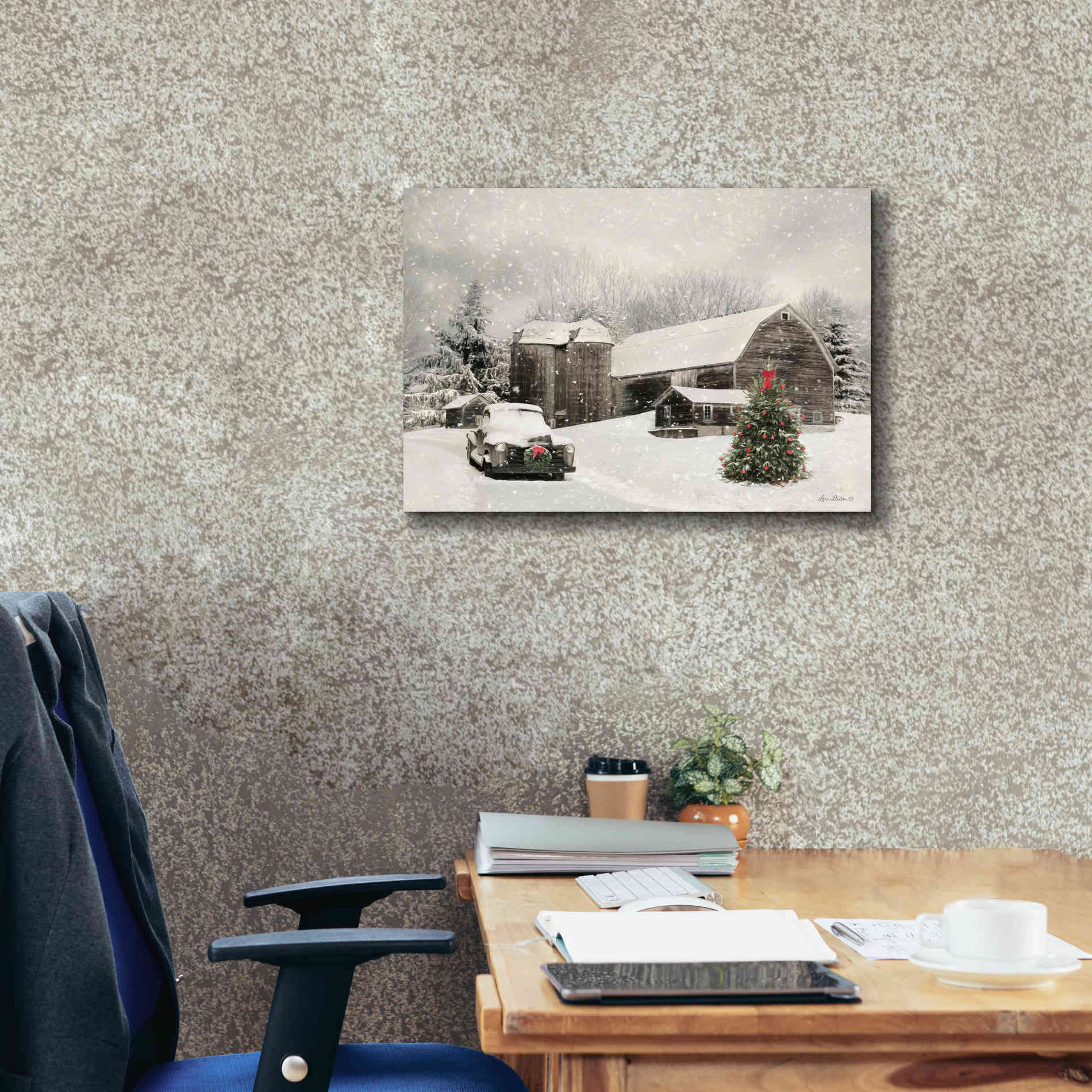 'Farmhouse Christmas' by Lori Deiter, Canvas Wall Art,26 x 18