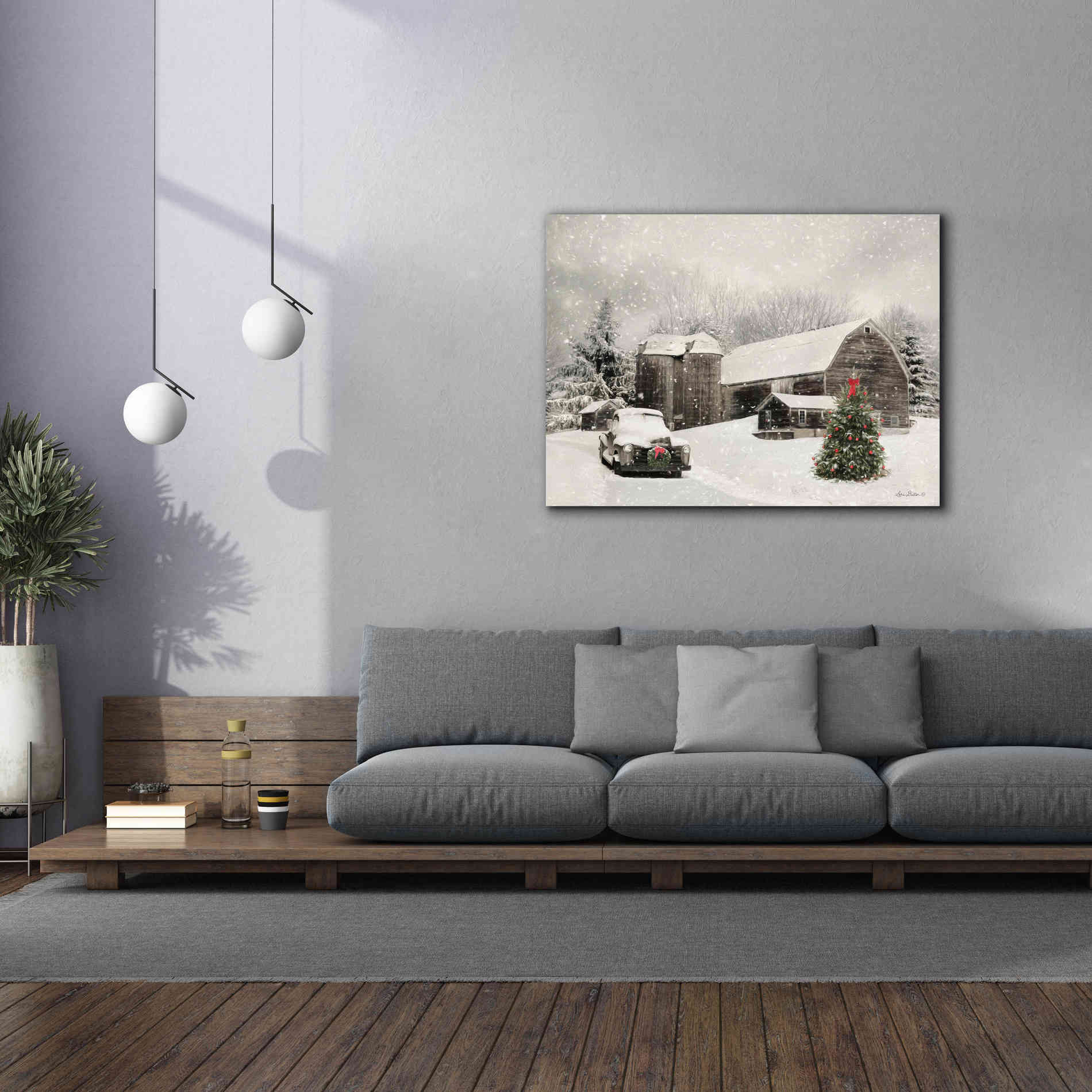 'Farmhouse Christmas' by Lori Deiter, Canvas Wall Art,54 x 40