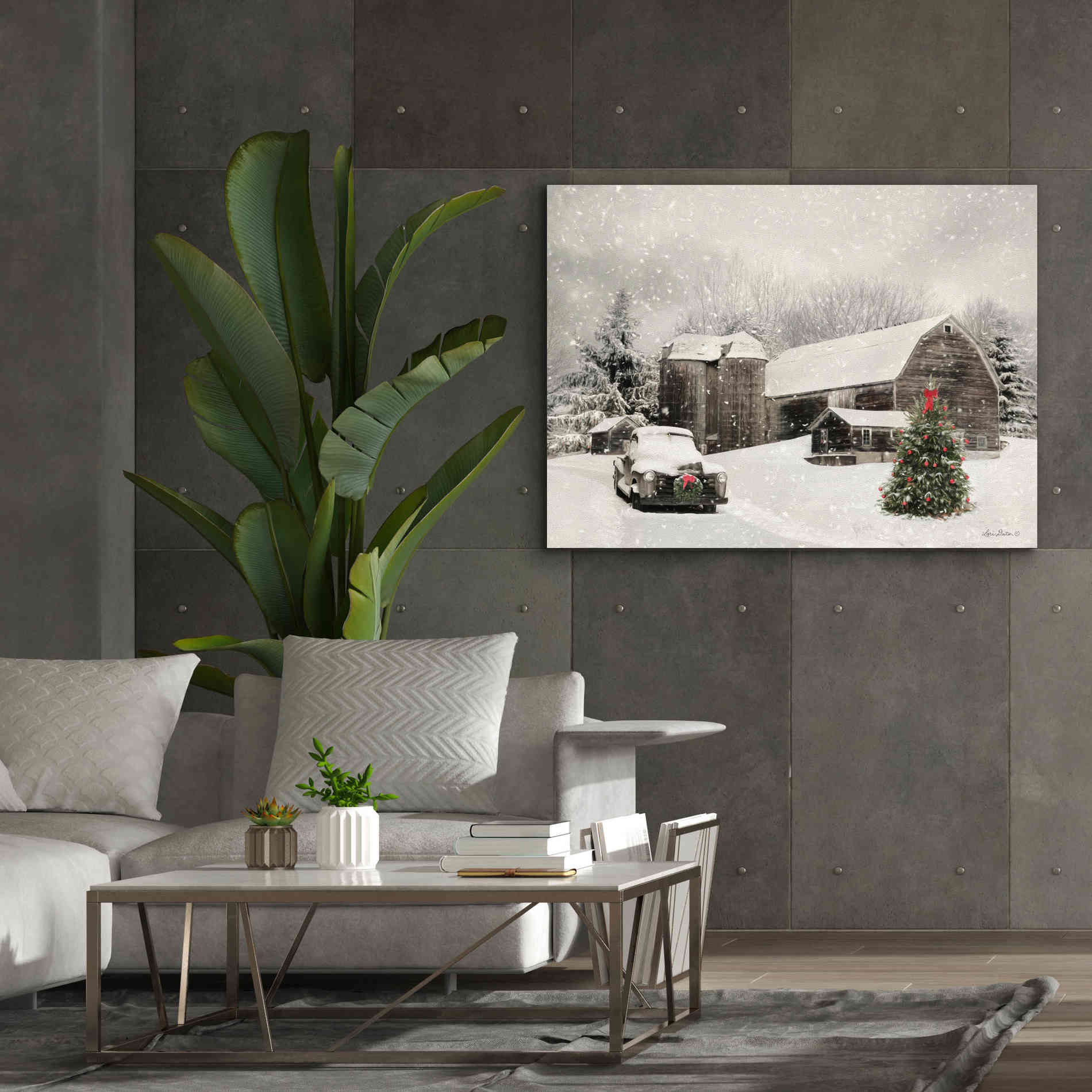 'Farmhouse Christmas' by Lori Deiter, Canvas Wall Art,54 x 40