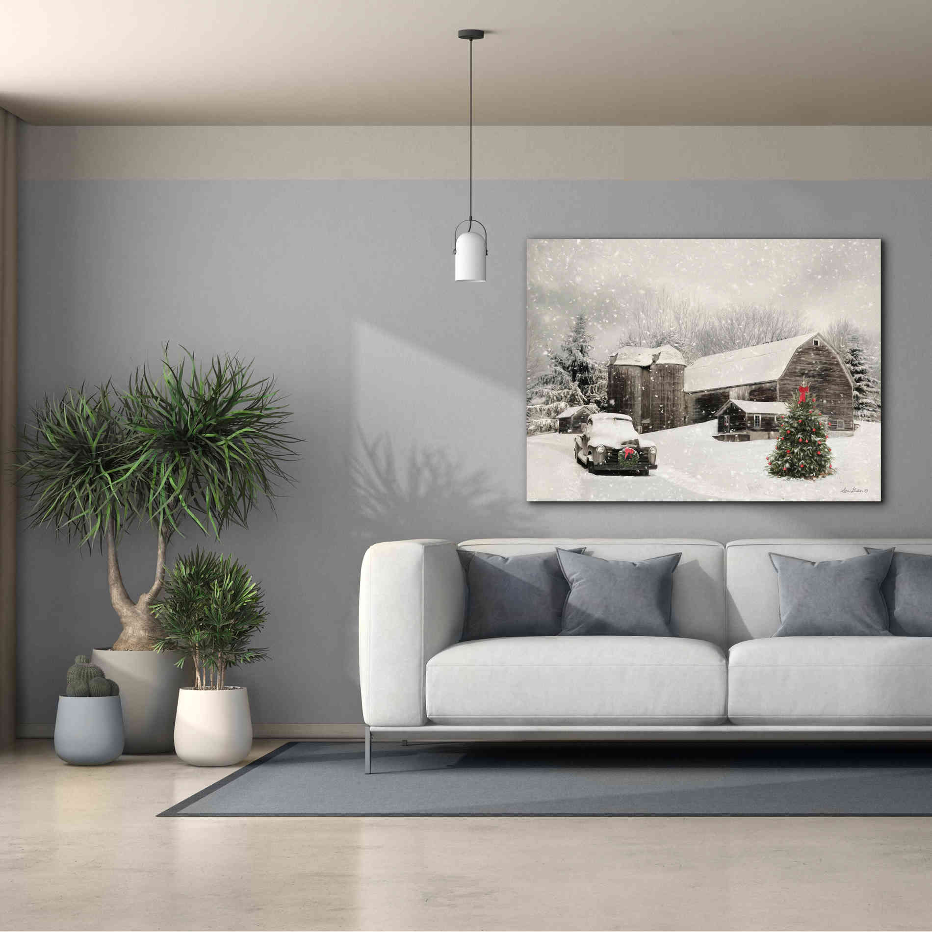 'Farmhouse Christmas' by Lori Deiter, Canvas Wall Art,54 x 40