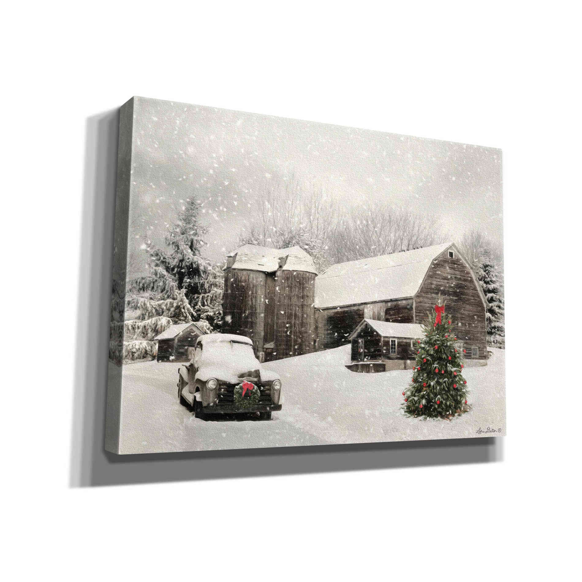 'Farmhouse Christmas' by Lori Deiter, Canvas Wall Art