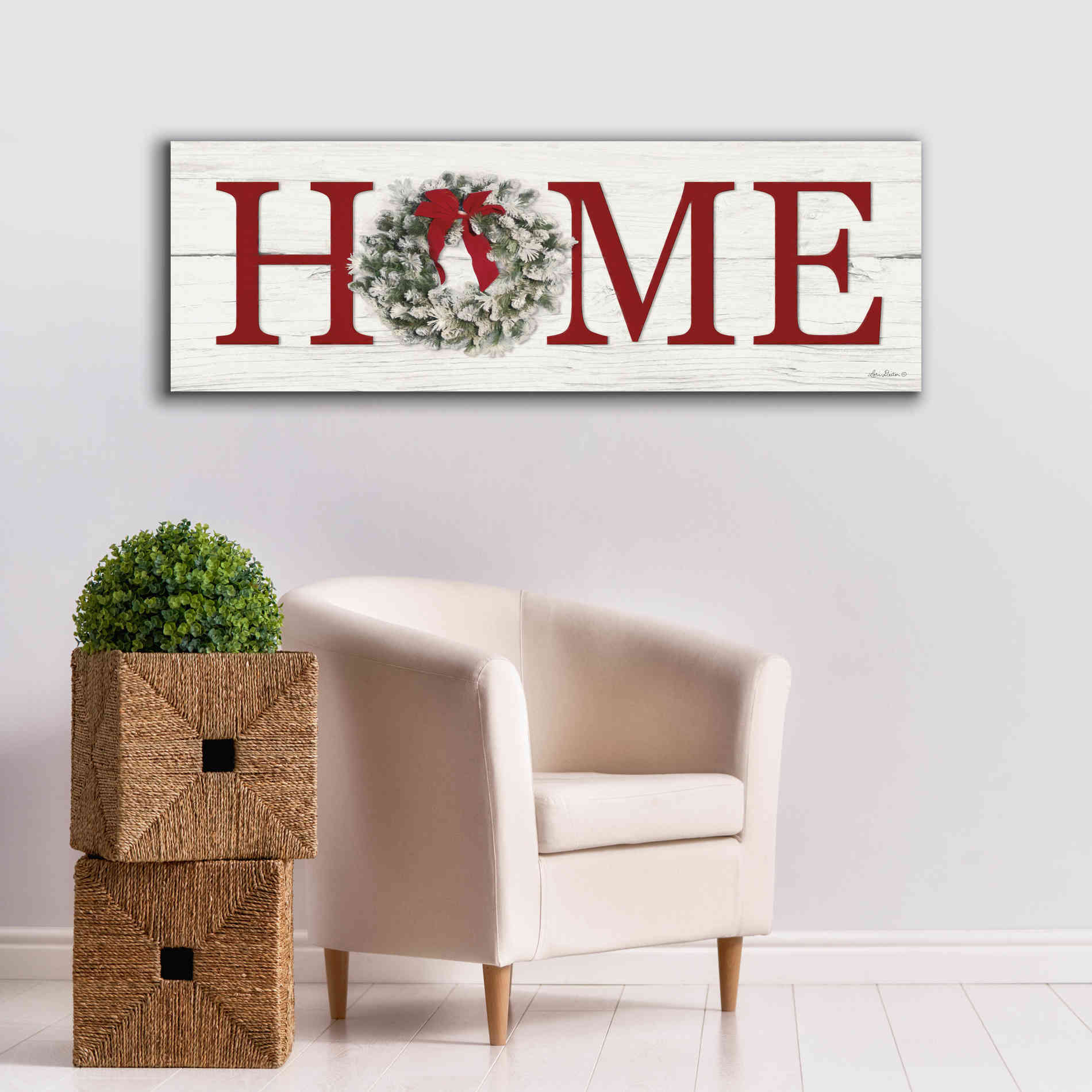 'Christmas Home' by Lori Deiter, Canvas Wall Art,60 x 20