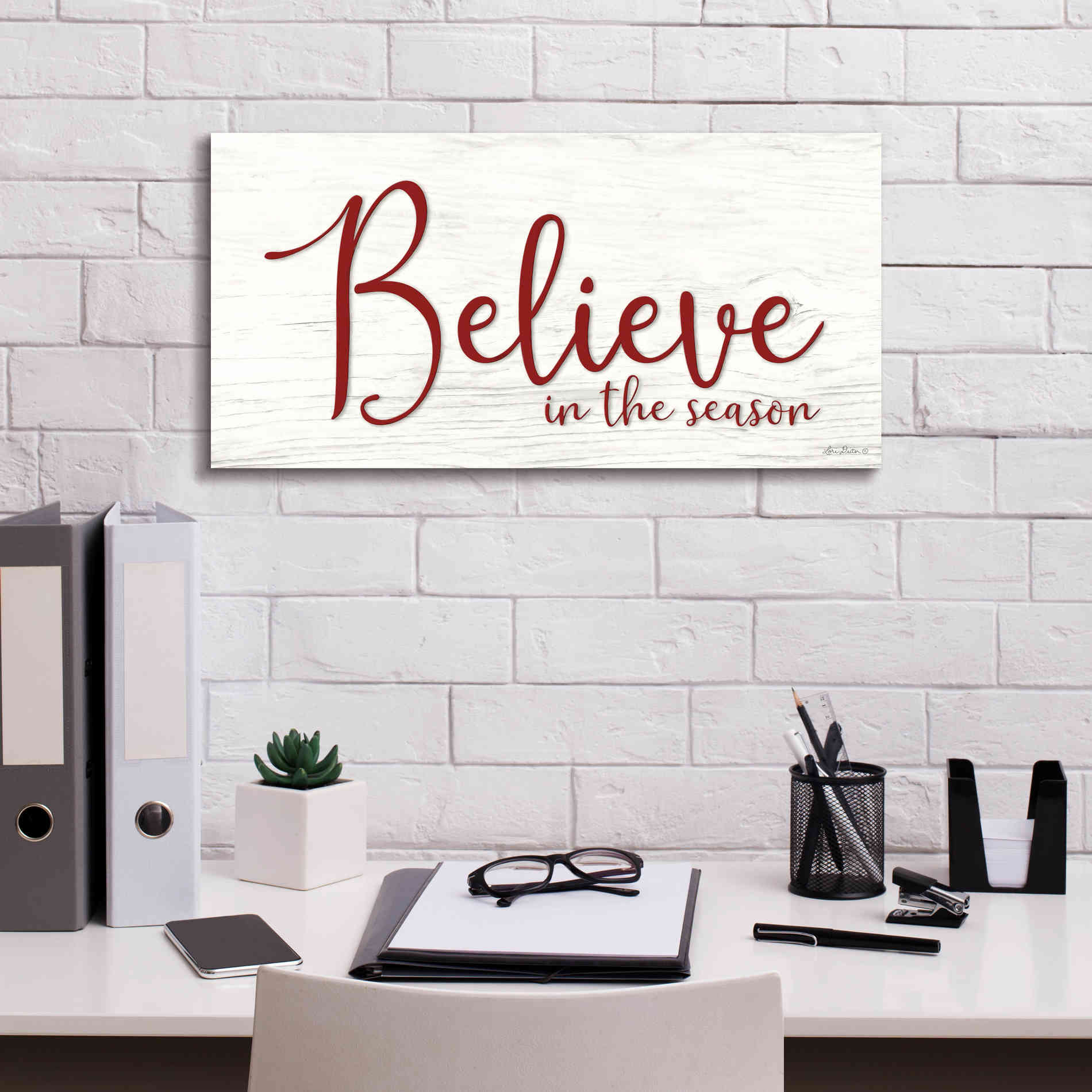 'Believe in the Season' by Lori Deiter, Canvas Wall Art,24 x 12