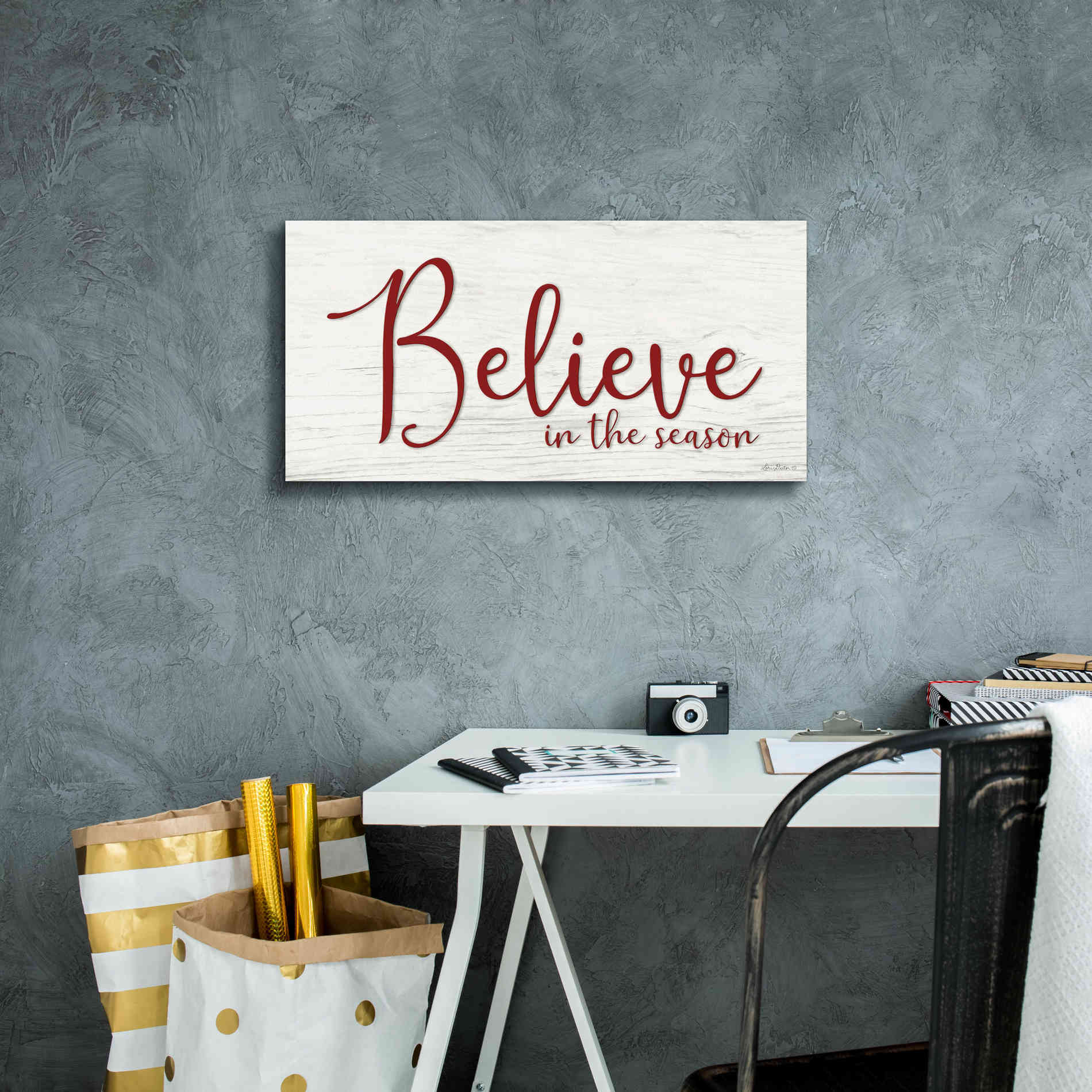 'Believe in the Season' by Lori Deiter, Canvas Wall Art,24 x 12
