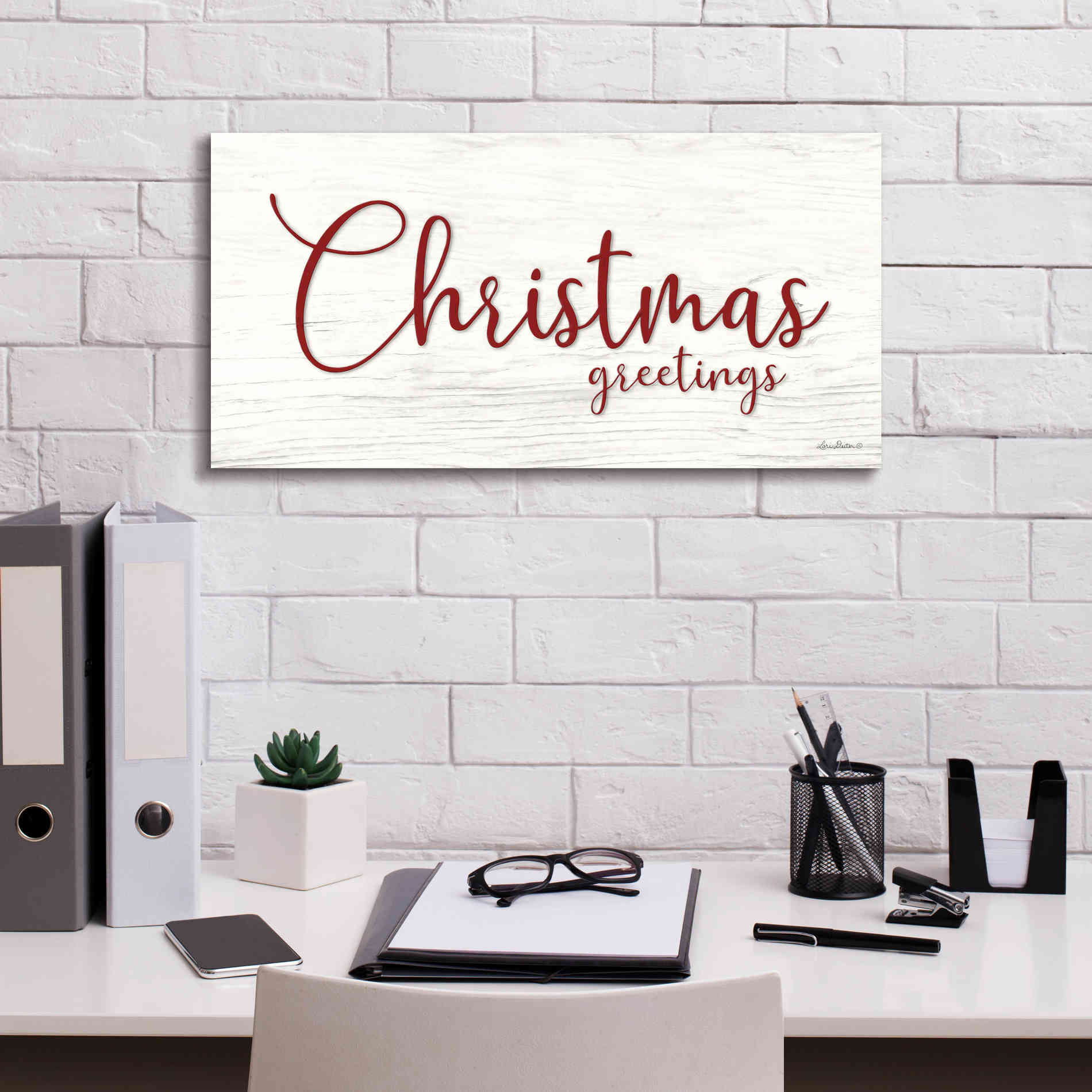 'Christmas Greetings' by Lori Deiter, Canvas Wall Art,24 x 12