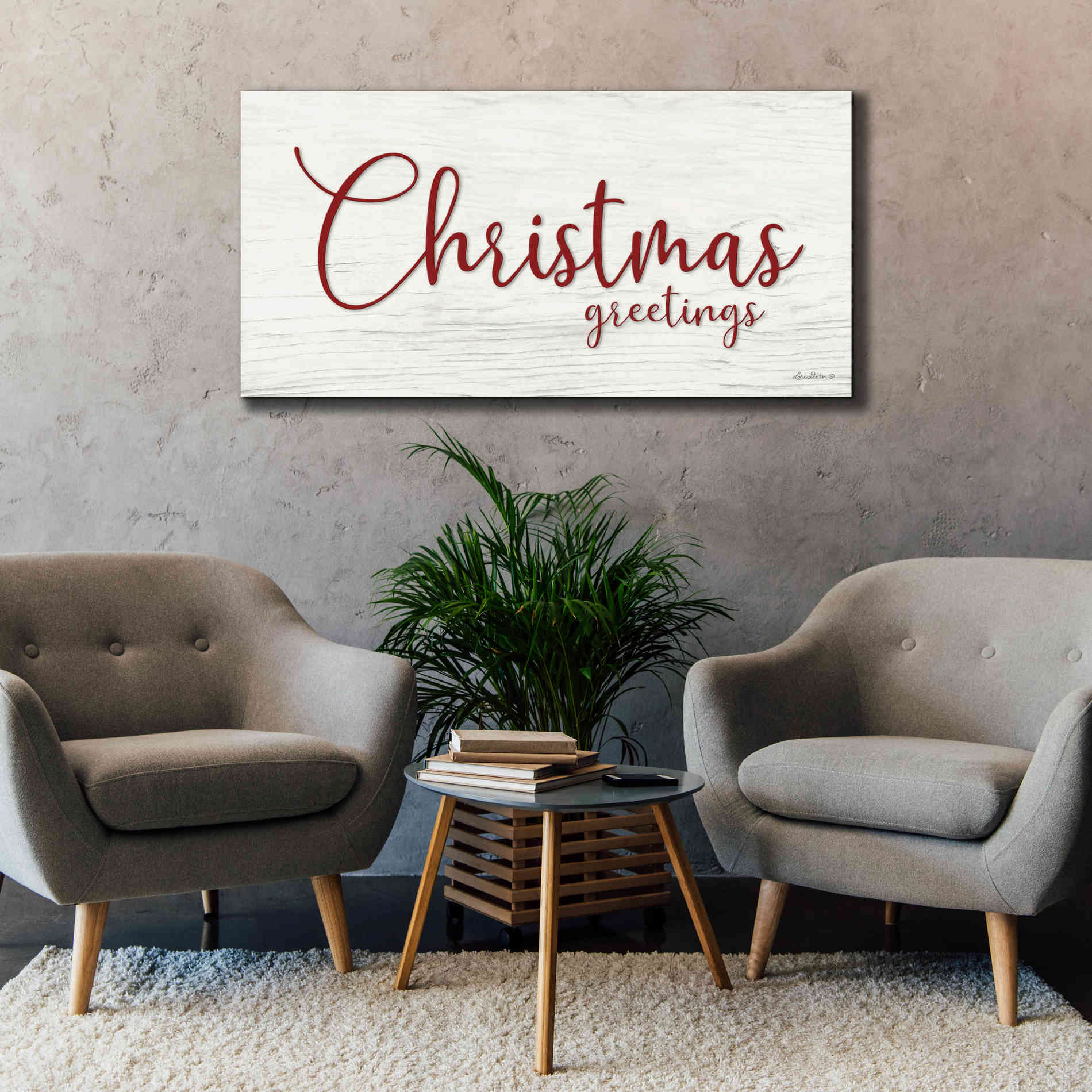 'Christmas Greetings' by Lori Deiter, Canvas Wall Art,60 x 30