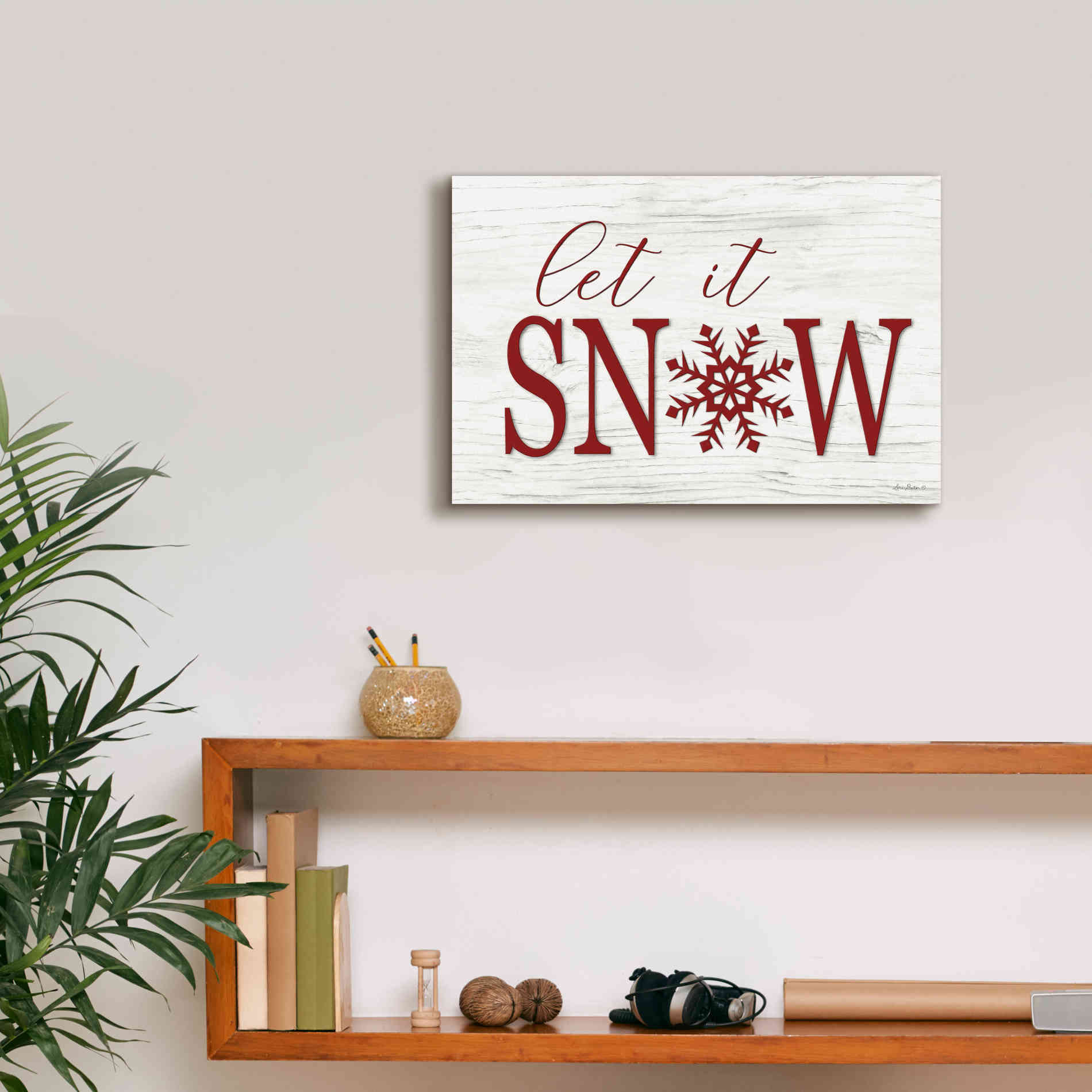 'Let It Snow 2' by Lori Deiter, Canvas Wall Art,18 x 12