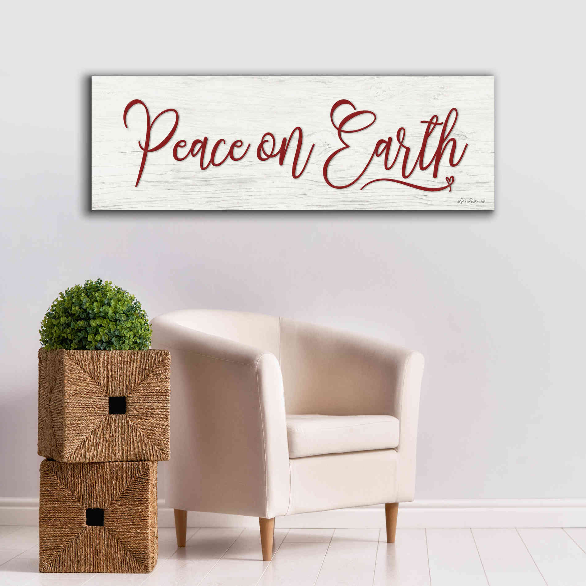'Peace on Earth' by Lori Deiter, Canvas Wall Art,60 x 20