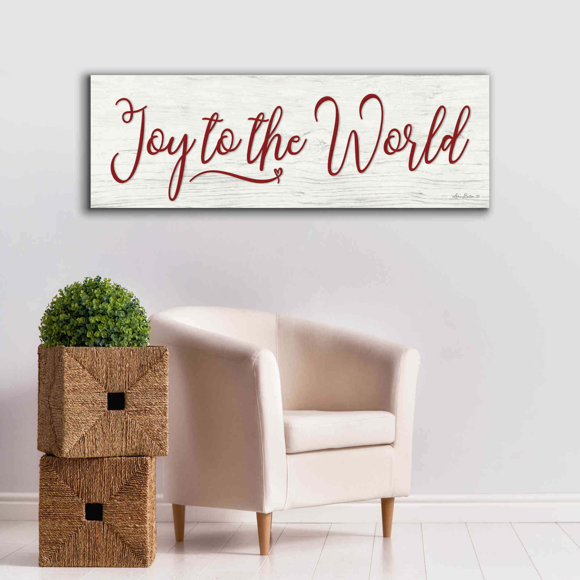 'Joy to the World' by Lori Deiter, Canvas Wall Art,60 x 20