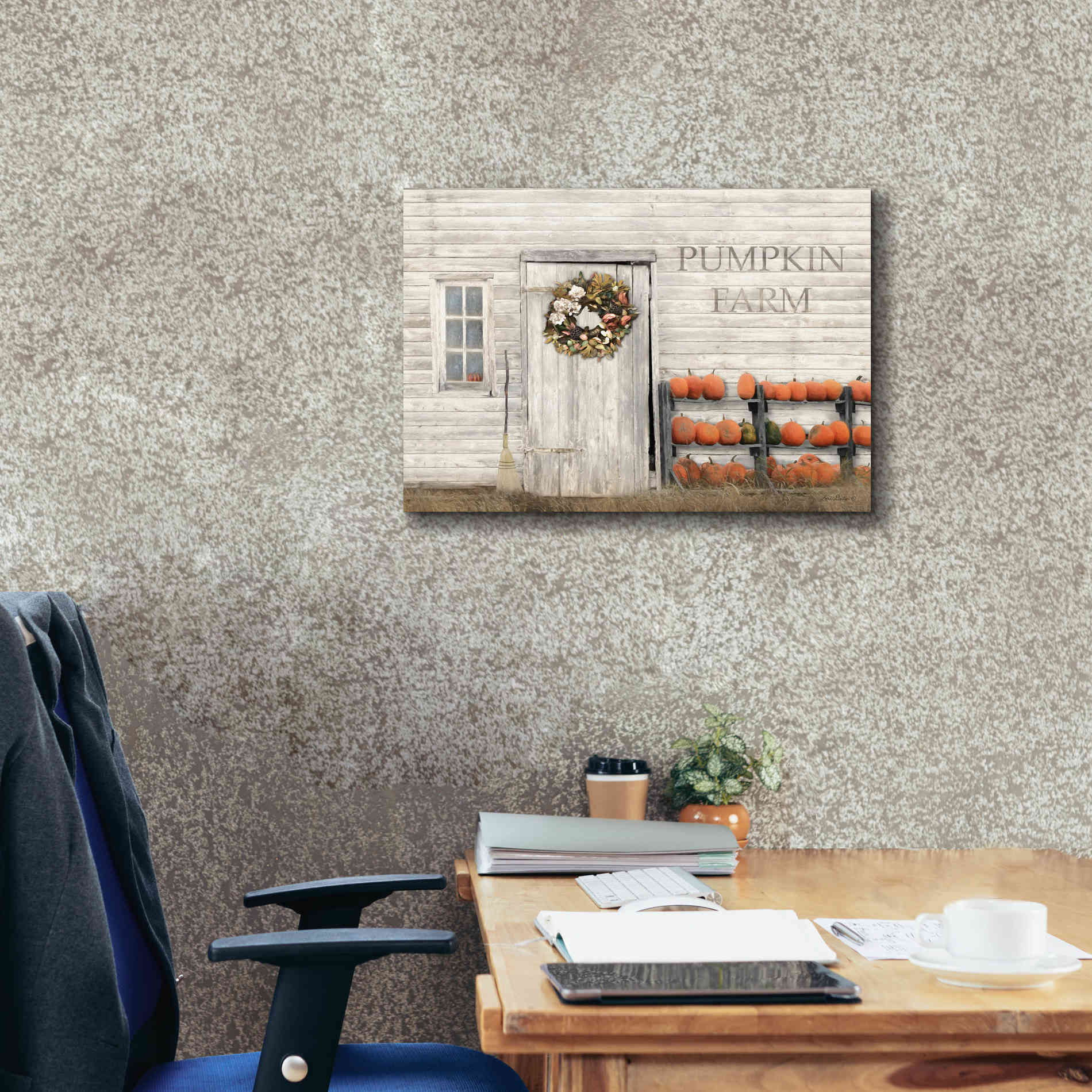 'Pumpkin Farm' by Lori Deiter, Canvas Wall Art,26 x 18