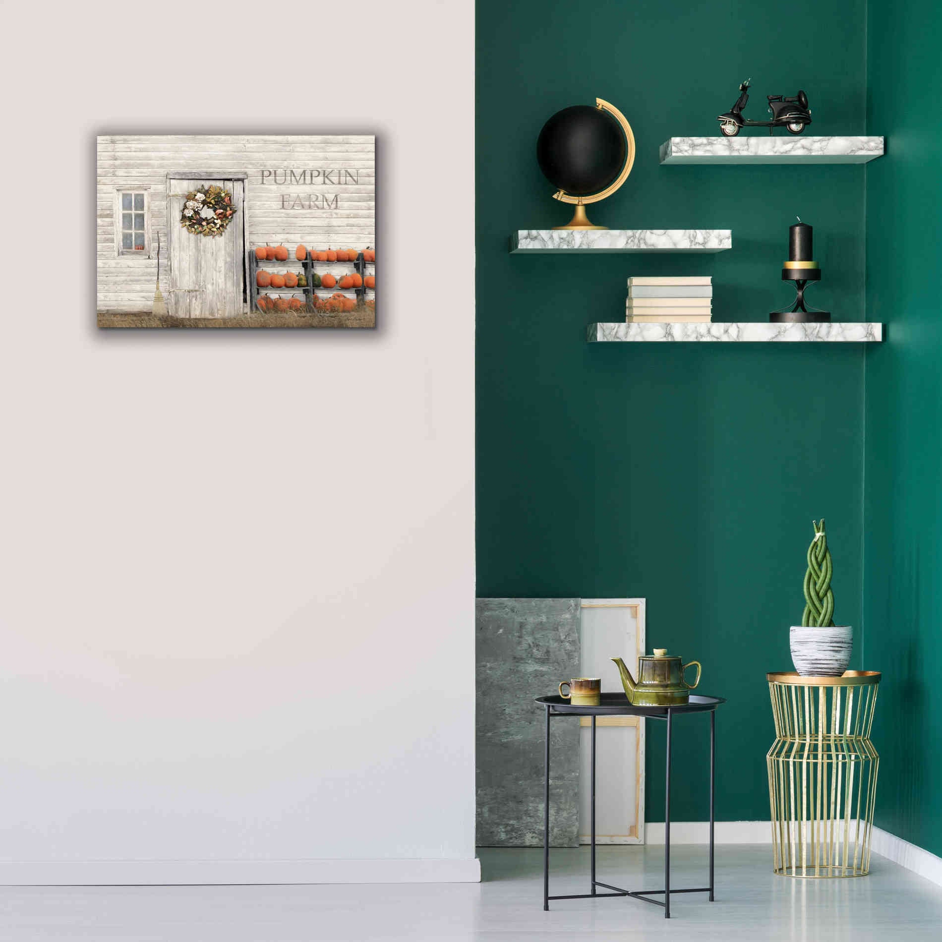 'Pumpkin Farm' by Lori Deiter, Canvas Wall Art,26 x 18