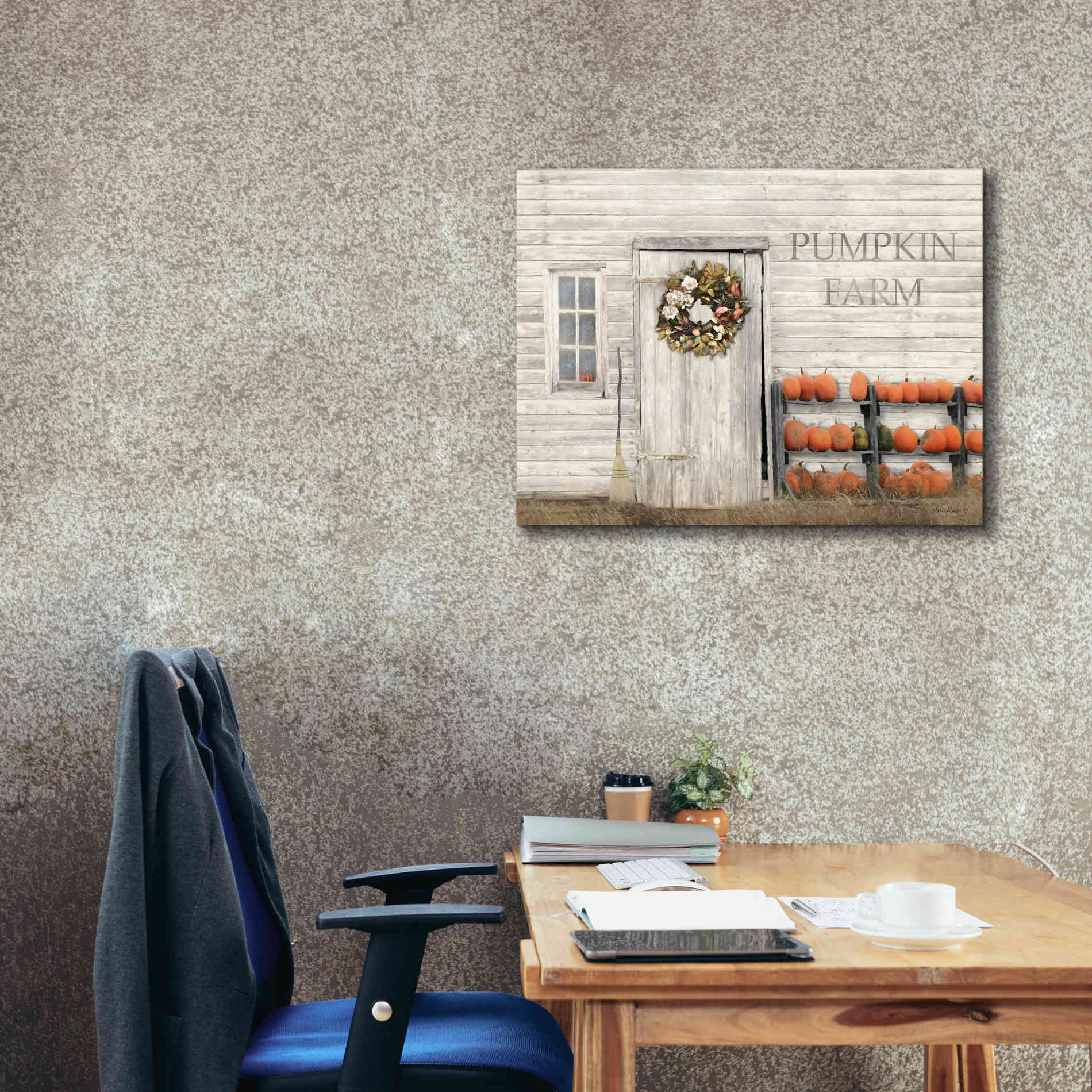 'Pumpkin Farm' by Lori Deiter, Canvas Wall Art,34 x 26