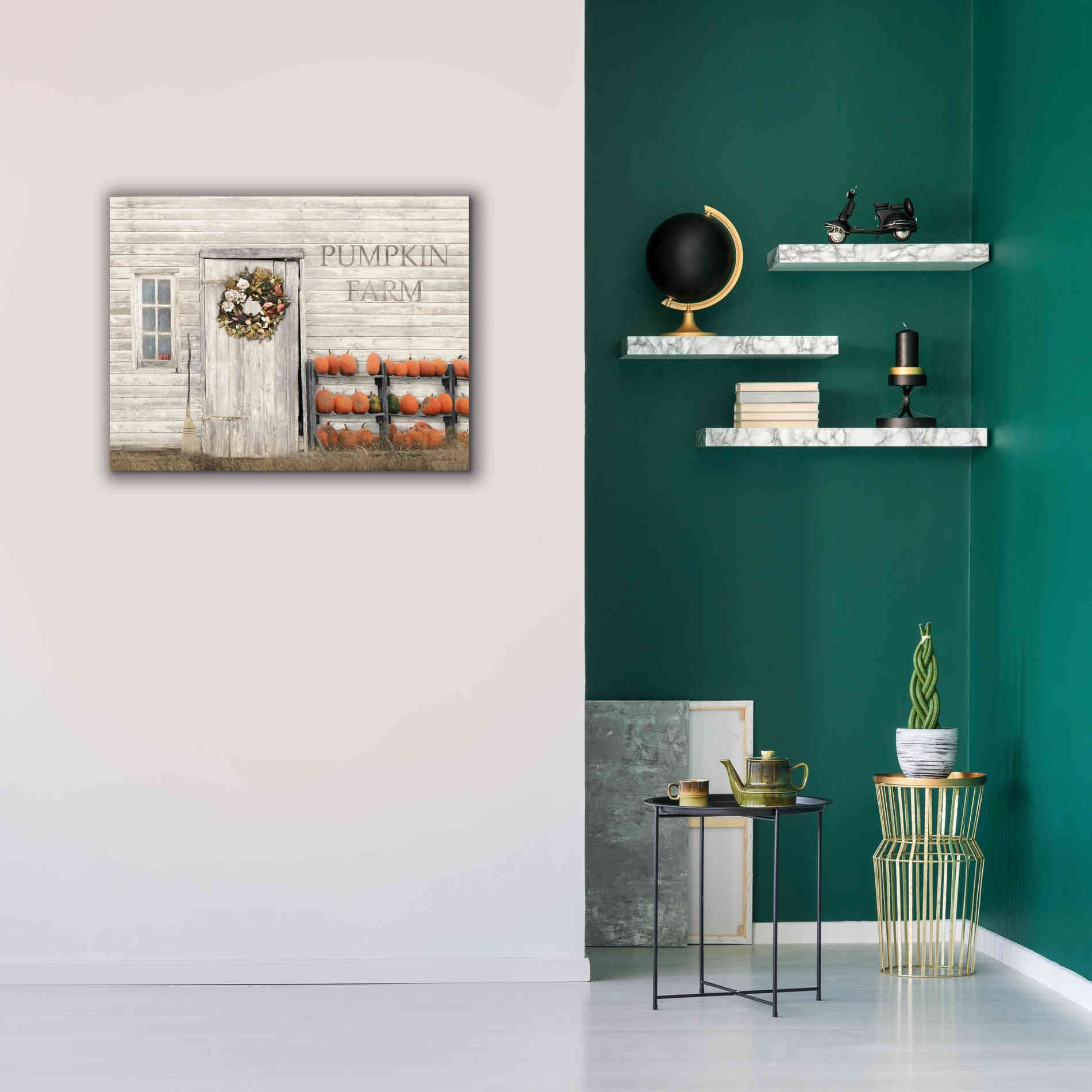 'Pumpkin Farm' by Lori Deiter, Canvas Wall Art,34 x 26