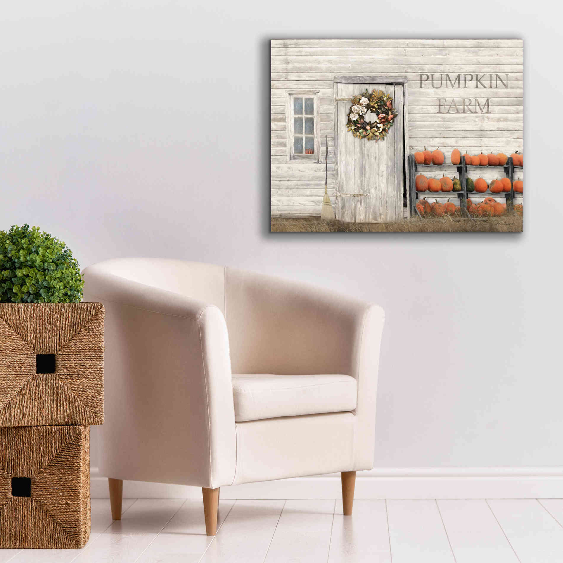 'Pumpkin Farm' by Lori Deiter, Canvas Wall Art,34 x 26