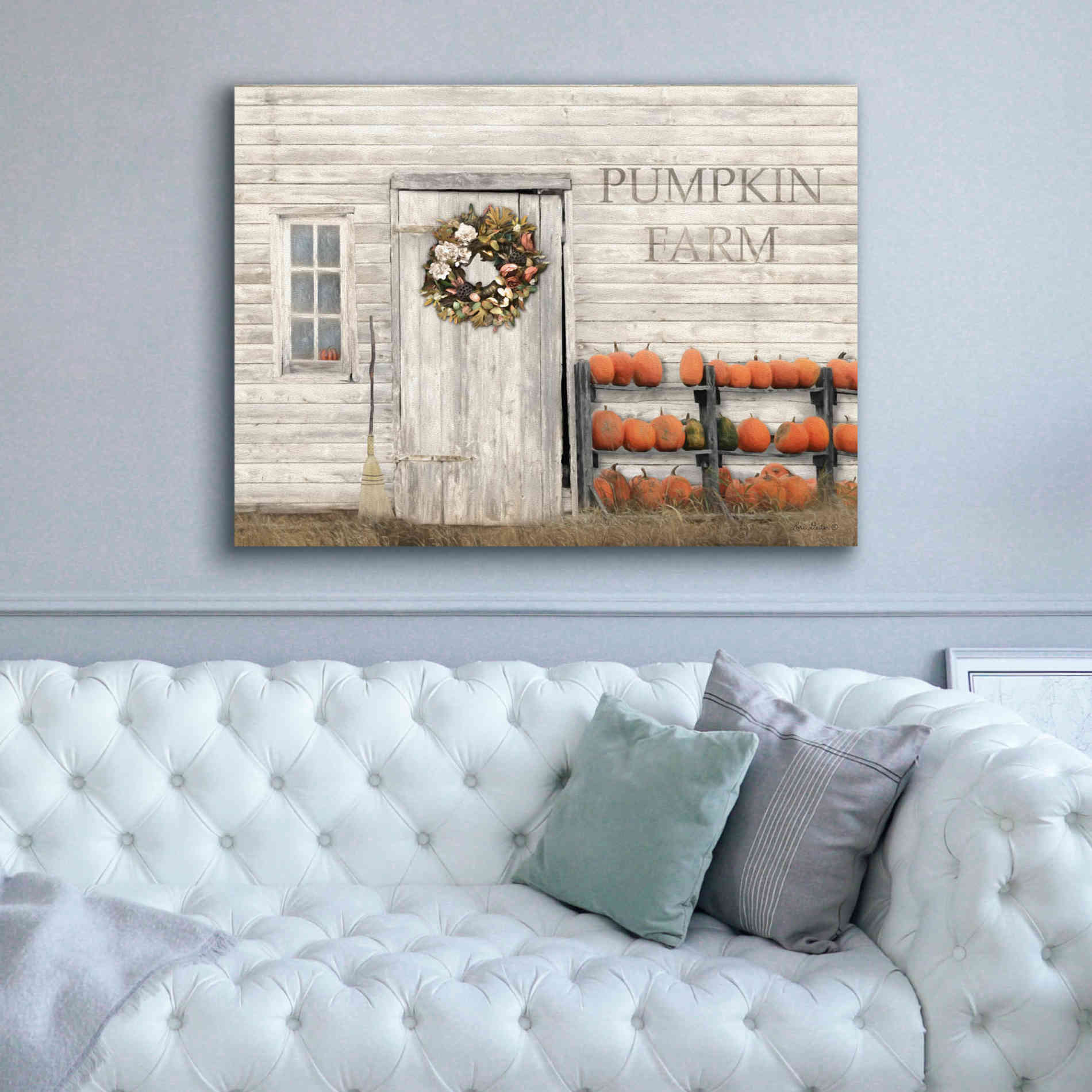 'Pumpkin Farm' by Lori Deiter, Canvas Wall Art,54 x 40