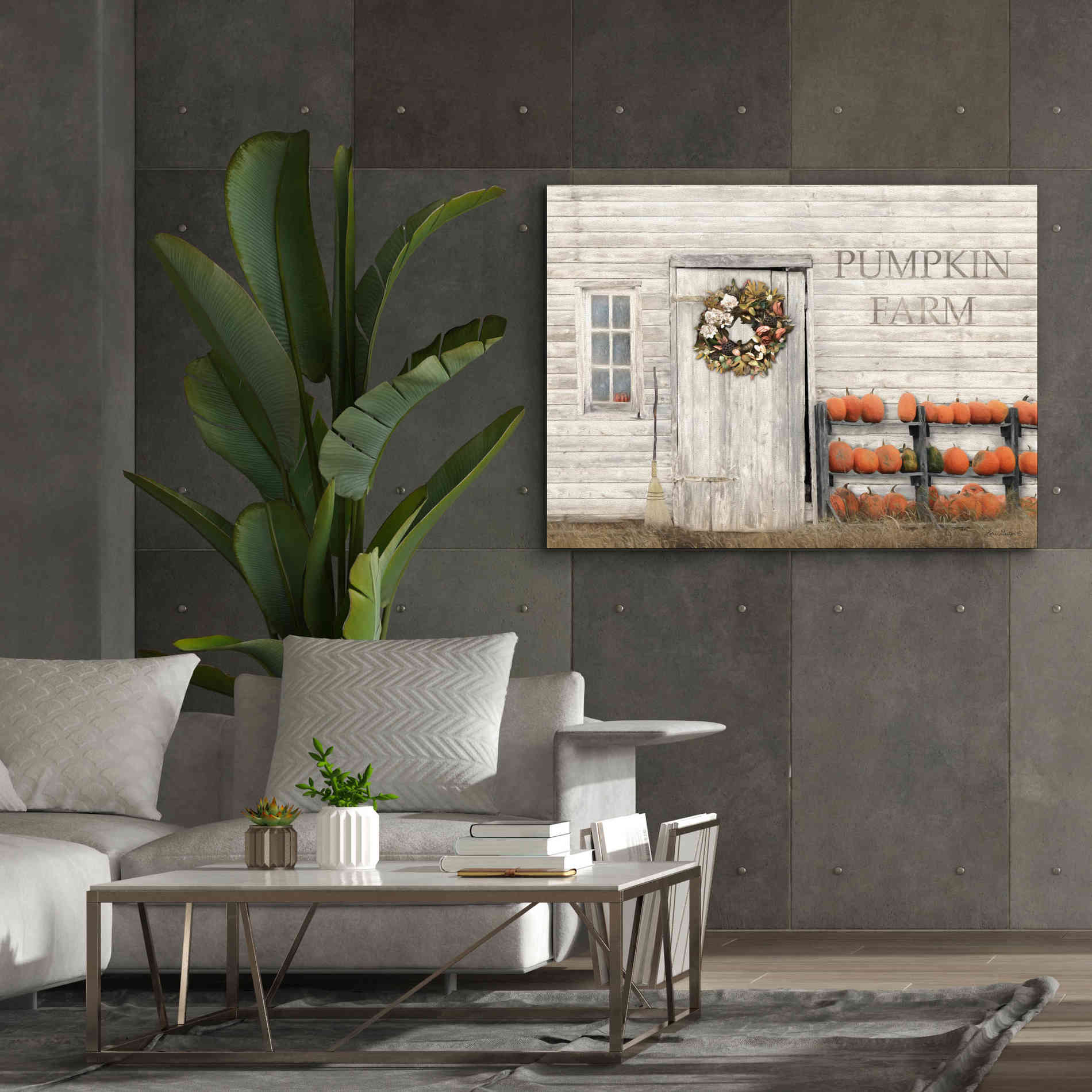 'Pumpkin Farm' by Lori Deiter, Canvas Wall Art,54 x 40