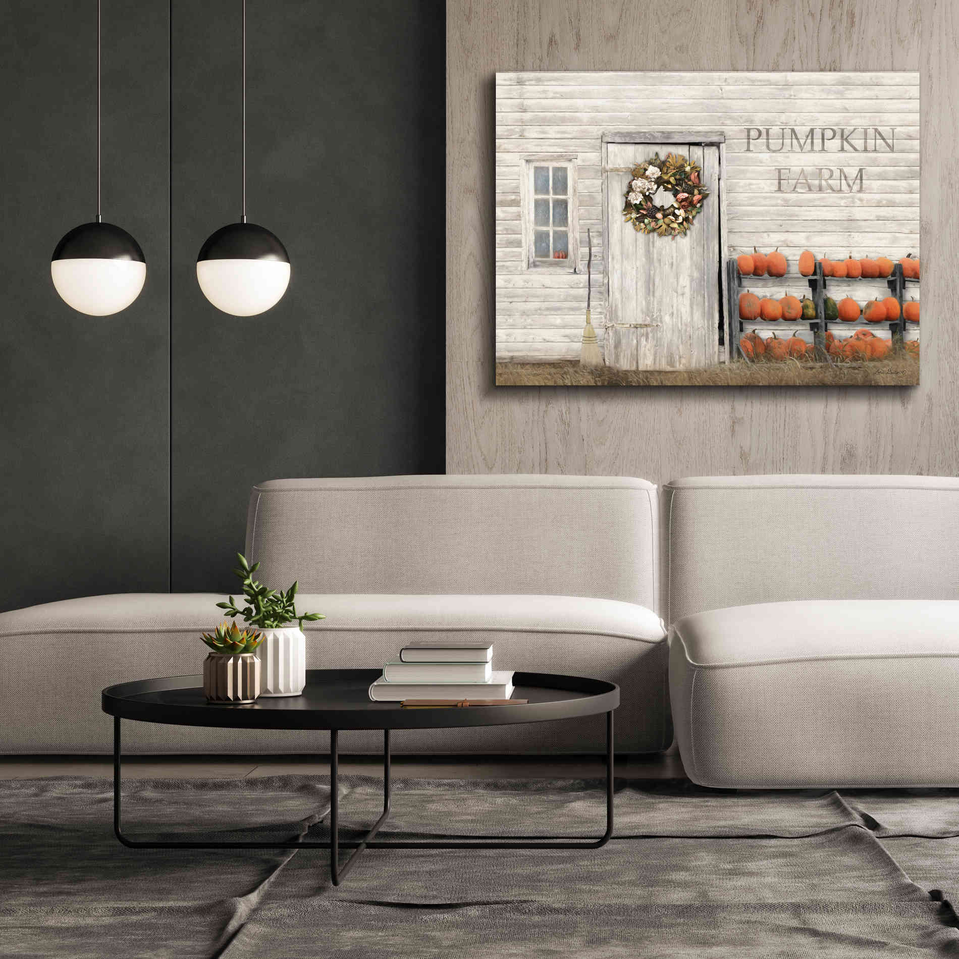 'Pumpkin Farm' by Lori Deiter, Canvas Wall Art,54 x 40