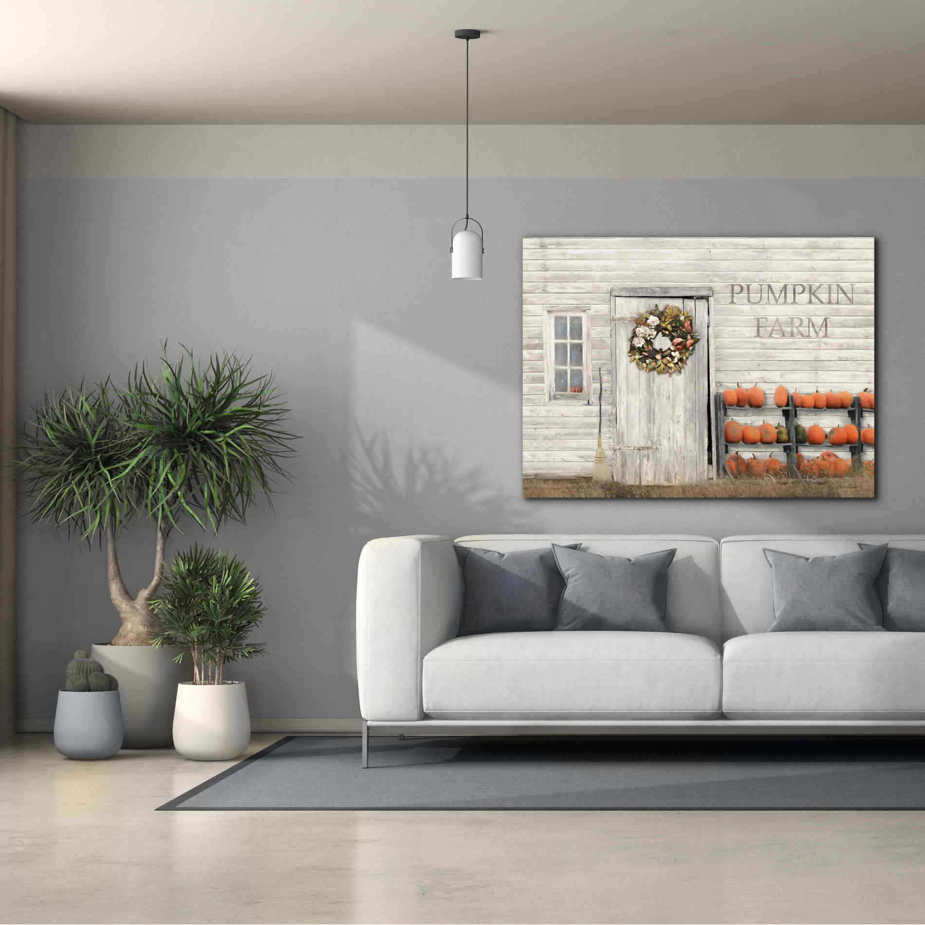 'Pumpkin Farm' by Lori Deiter, Canvas Wall Art,54 x 40