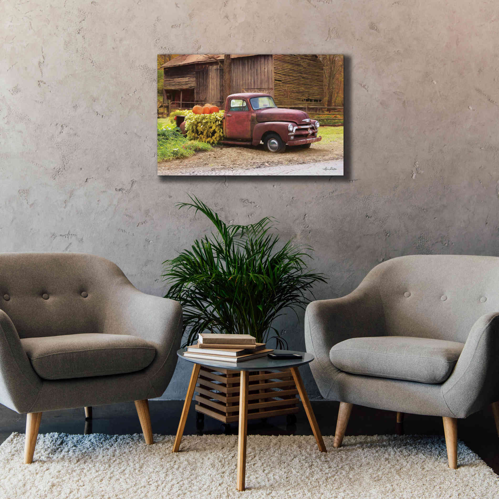 'Fall Pumpkin Truck' by Lori Deiter, Canvas Wall Art,40 x 26