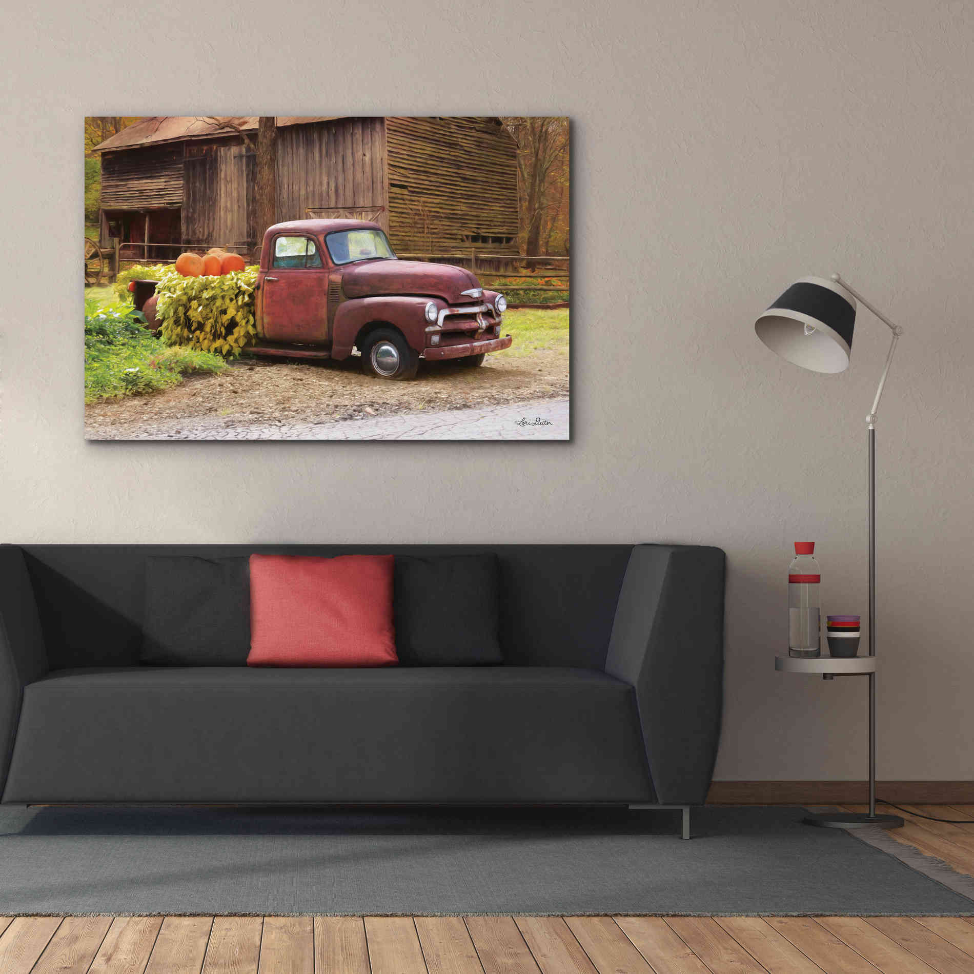 'Fall Pumpkin Truck' by Lori Deiter, Canvas Wall Art,60 x 40