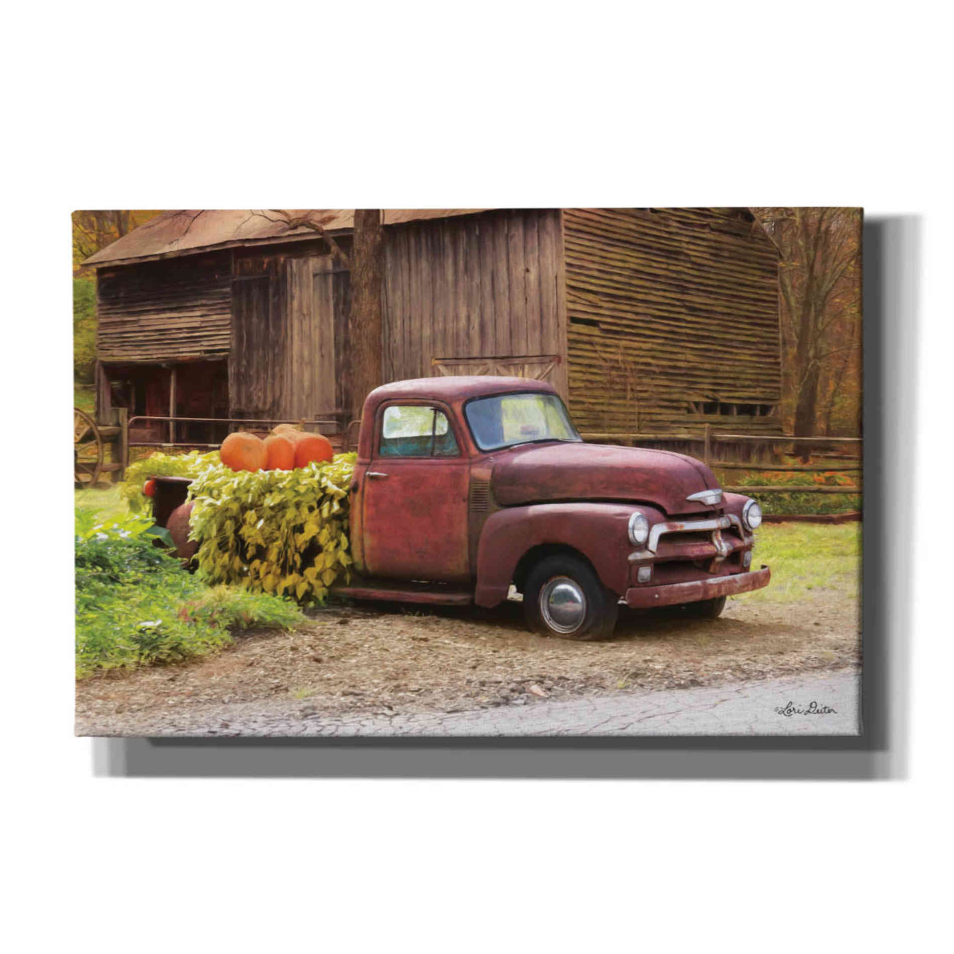 'Fall Pumpkin Truck' by Lori Deiter, Canvas Wall Art