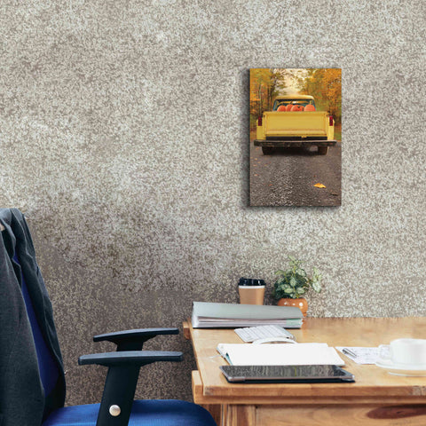 Image of 'Yellow Pumpkin Hauler' by Lori Deiter, Canvas Wall Art,12 x 18