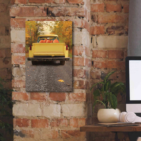 Image of 'Yellow Pumpkin Hauler' by Lori Deiter, Canvas Wall Art,12 x 18