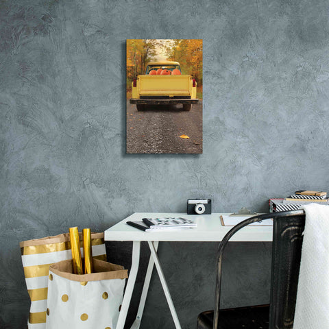 Image of 'Yellow Pumpkin Hauler' by Lori Deiter, Canvas Wall Art,12 x 18