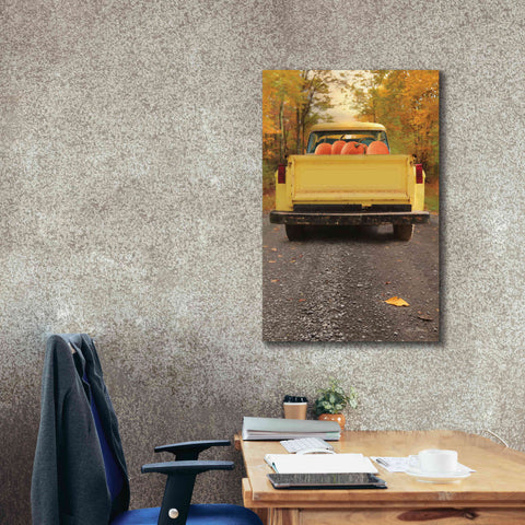 Image of 'Yellow Pumpkin Hauler' by Lori Deiter, Canvas Wall Art,26 x 40
